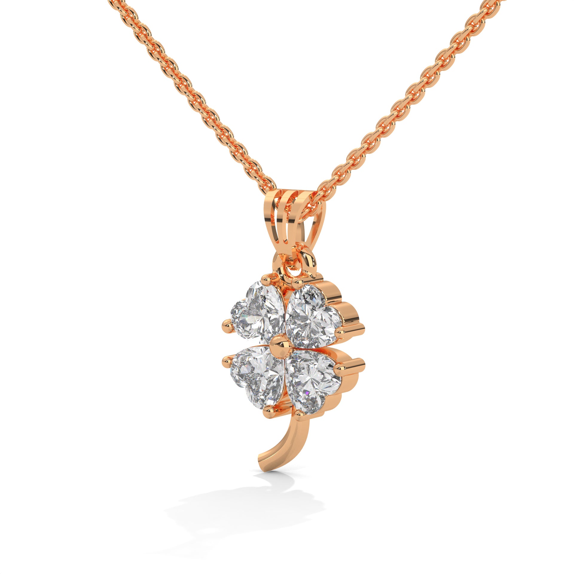 HEART DIAMOND FLOWER PENDENT