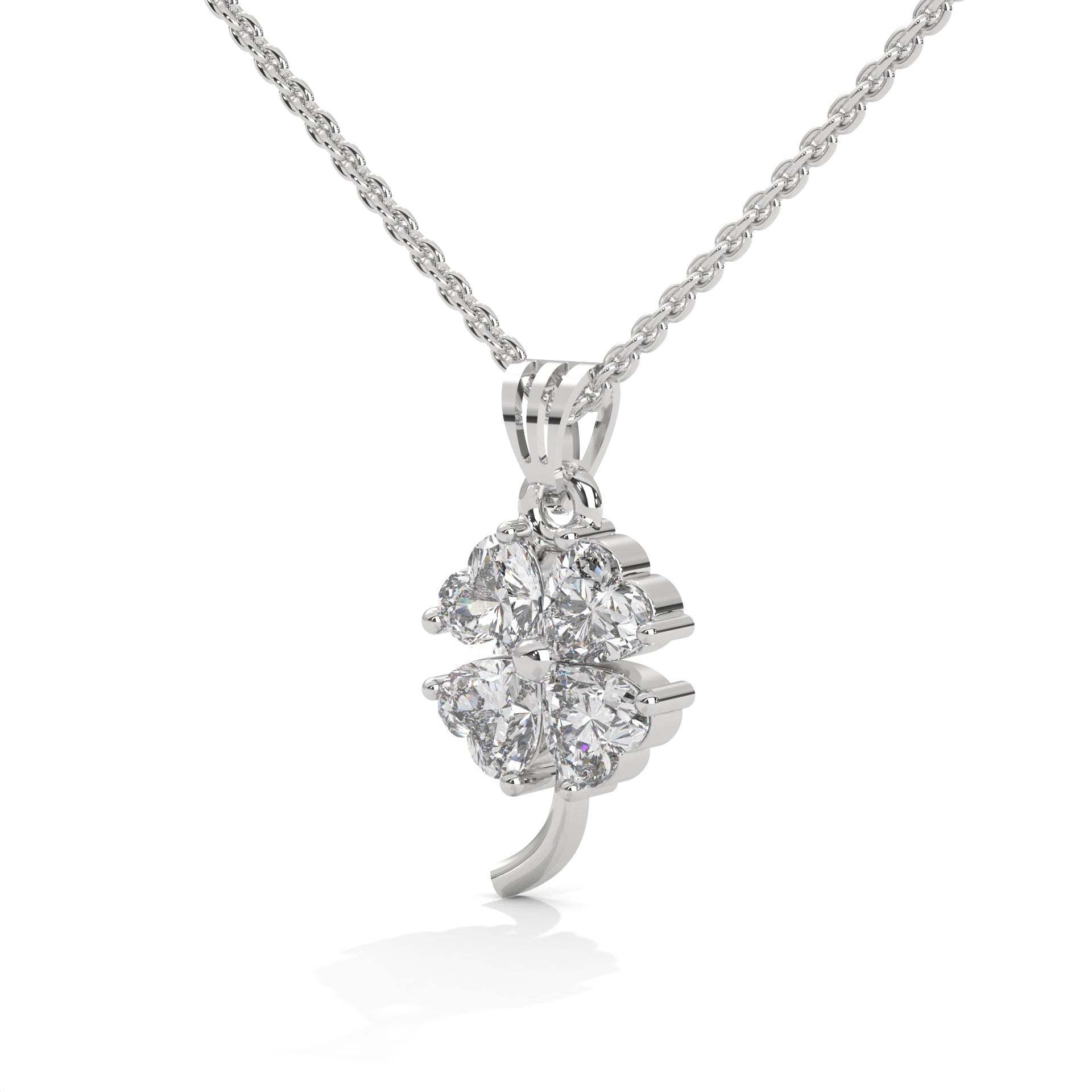 HEART DIAMOND FLOWER PENDENT