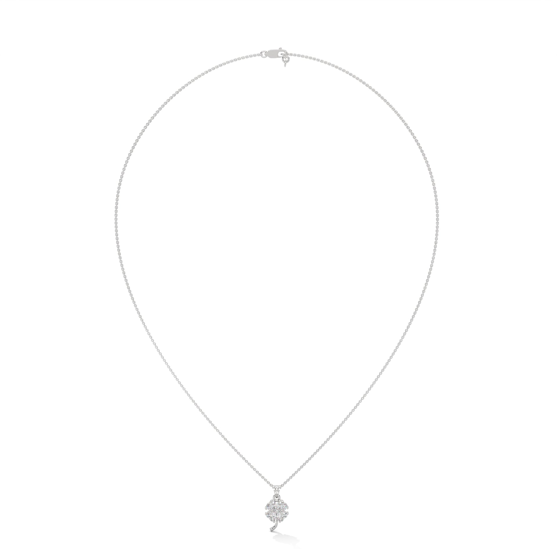 HEART DIAMOND FLOWER PENDENT