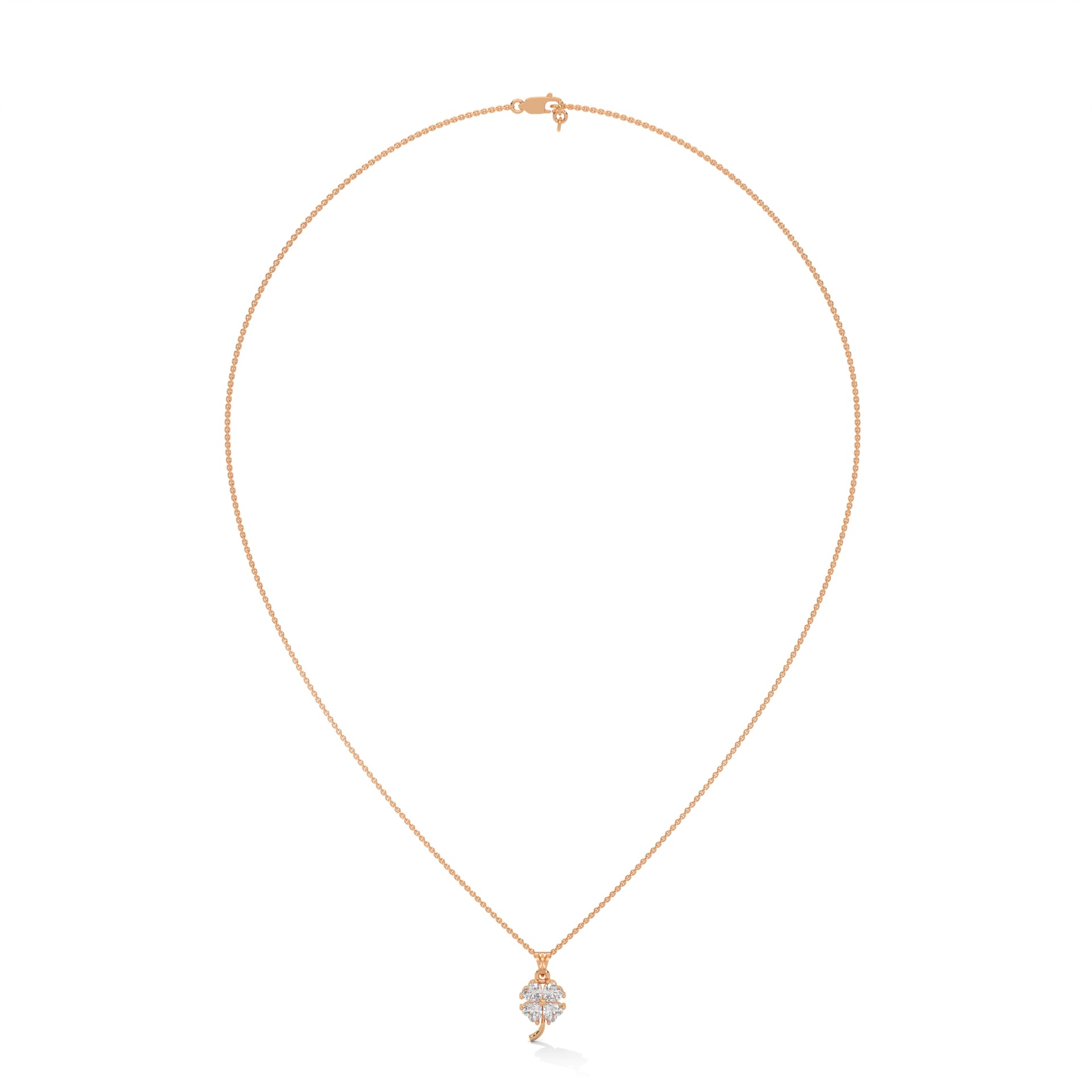 HEART DIAMOND FLOWER PENDENT
