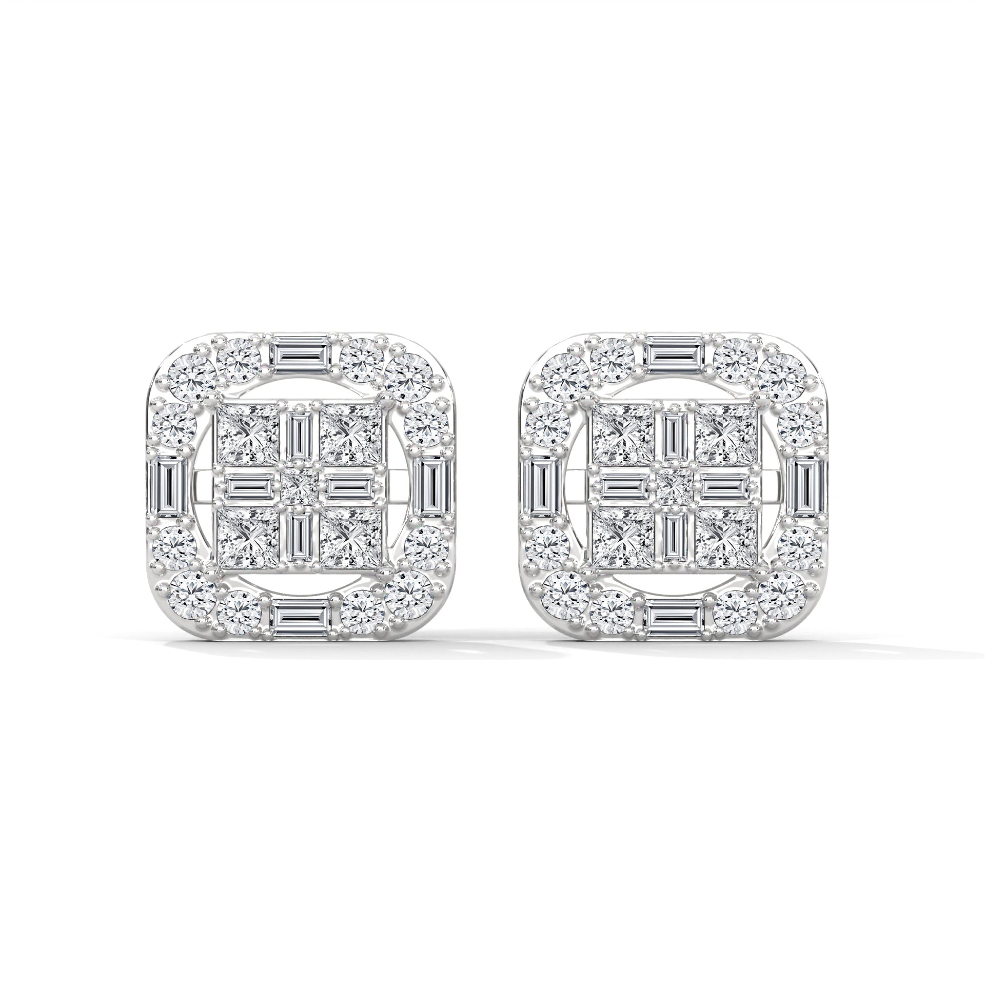 Lab Grown Diamond Square earrings studs