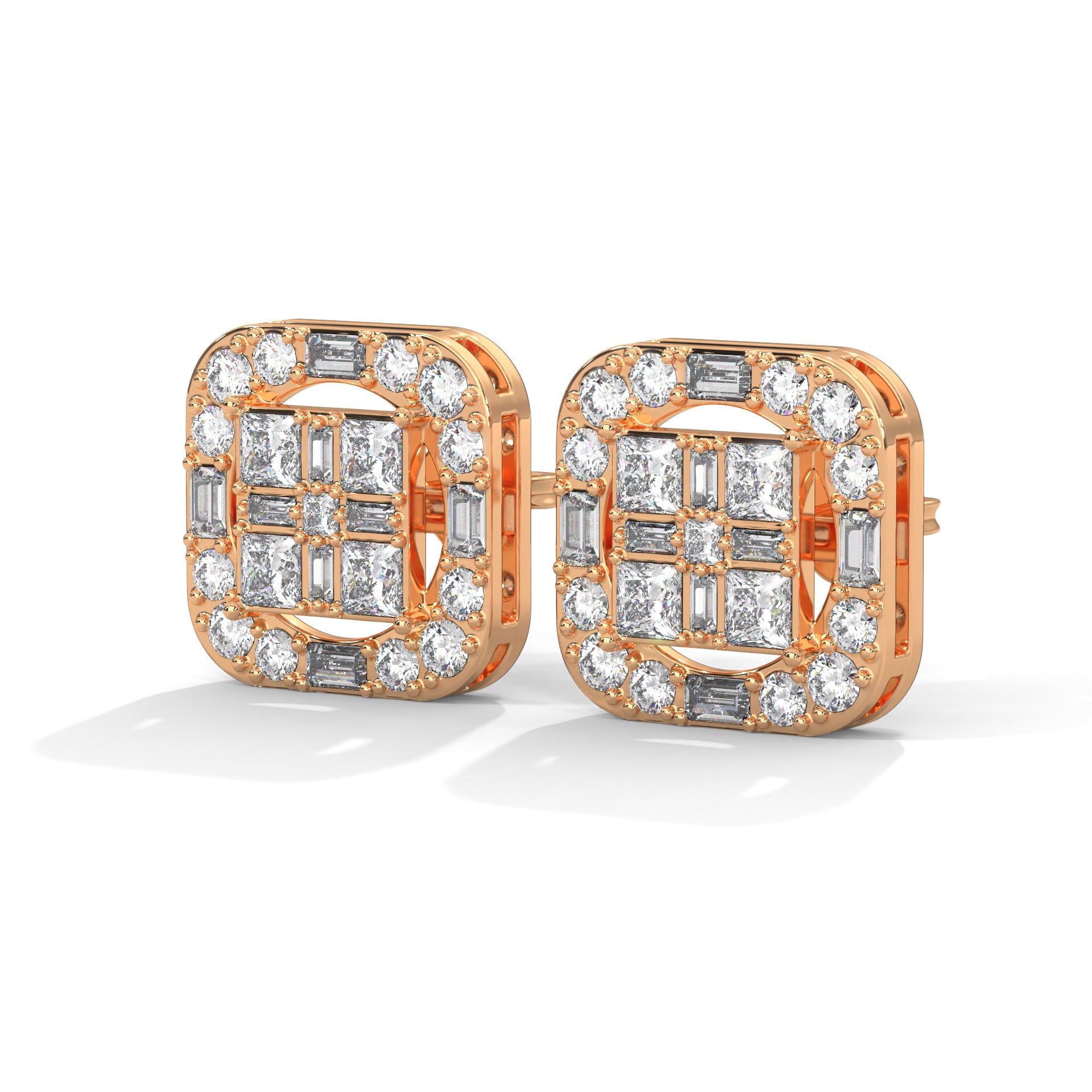 Lab Grown Diamond Square earrings studs
