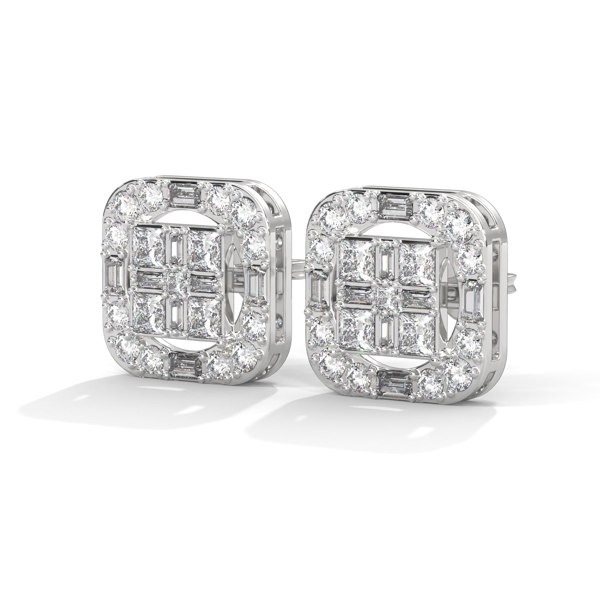 Lab Grown Diamond Square earrings studs