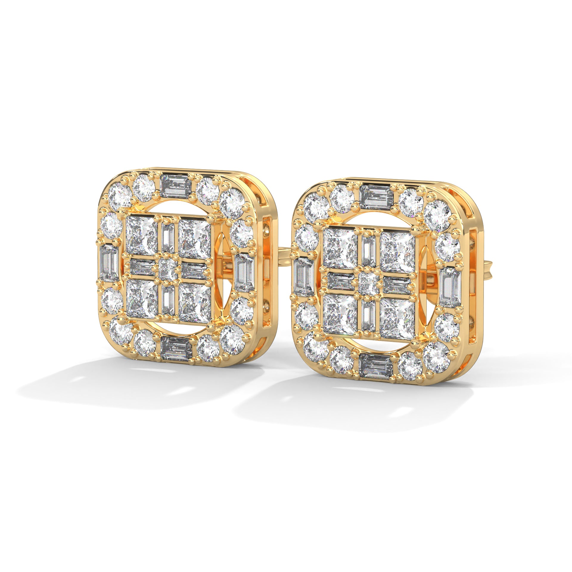 Lab Grown Diamond Square earrings studs