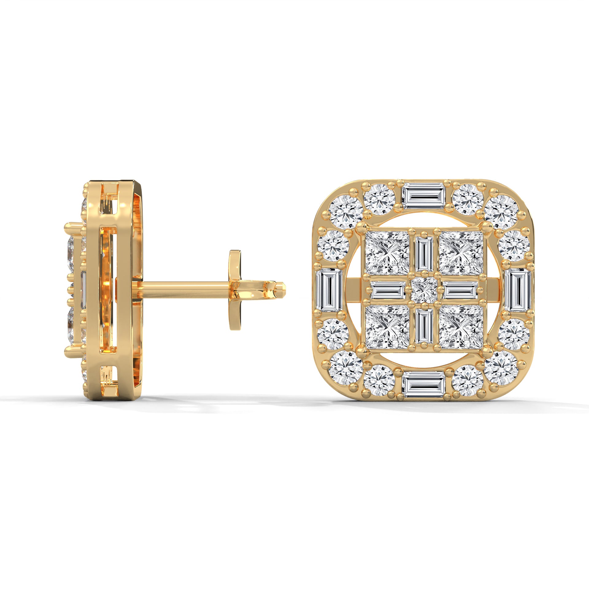 Lab Grown Diamond Square earrings studs