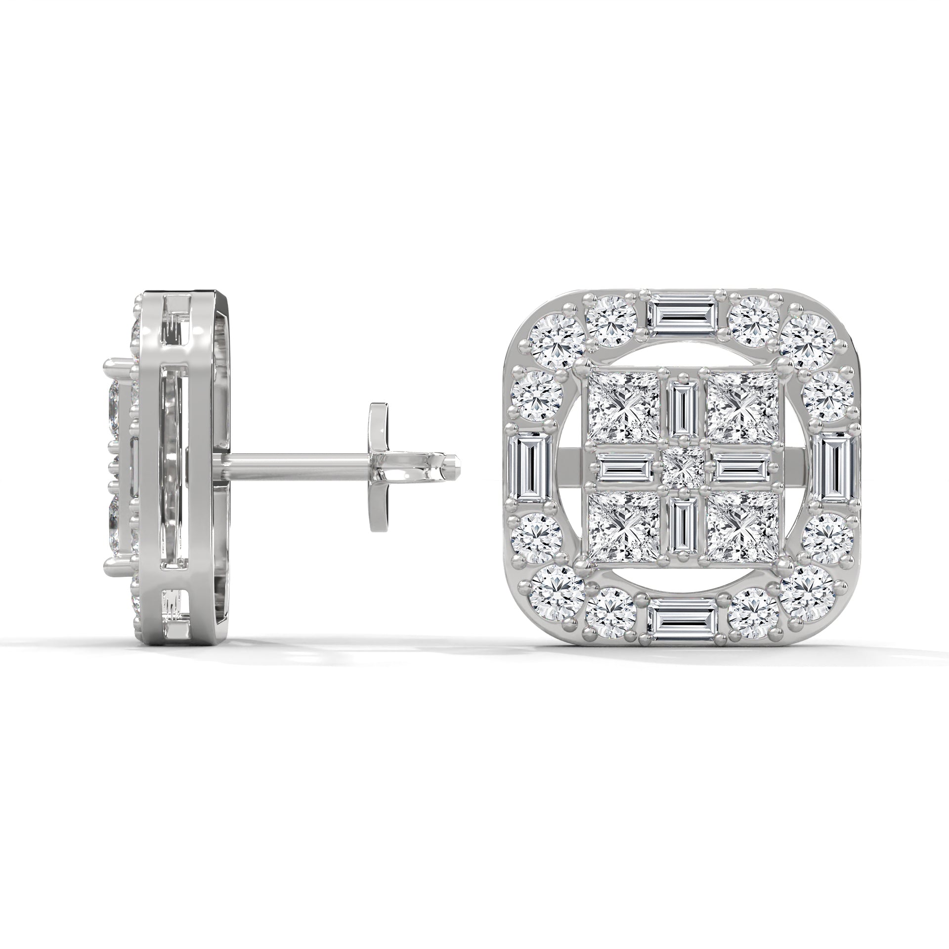 Lab Grown Diamond Square earrings studs