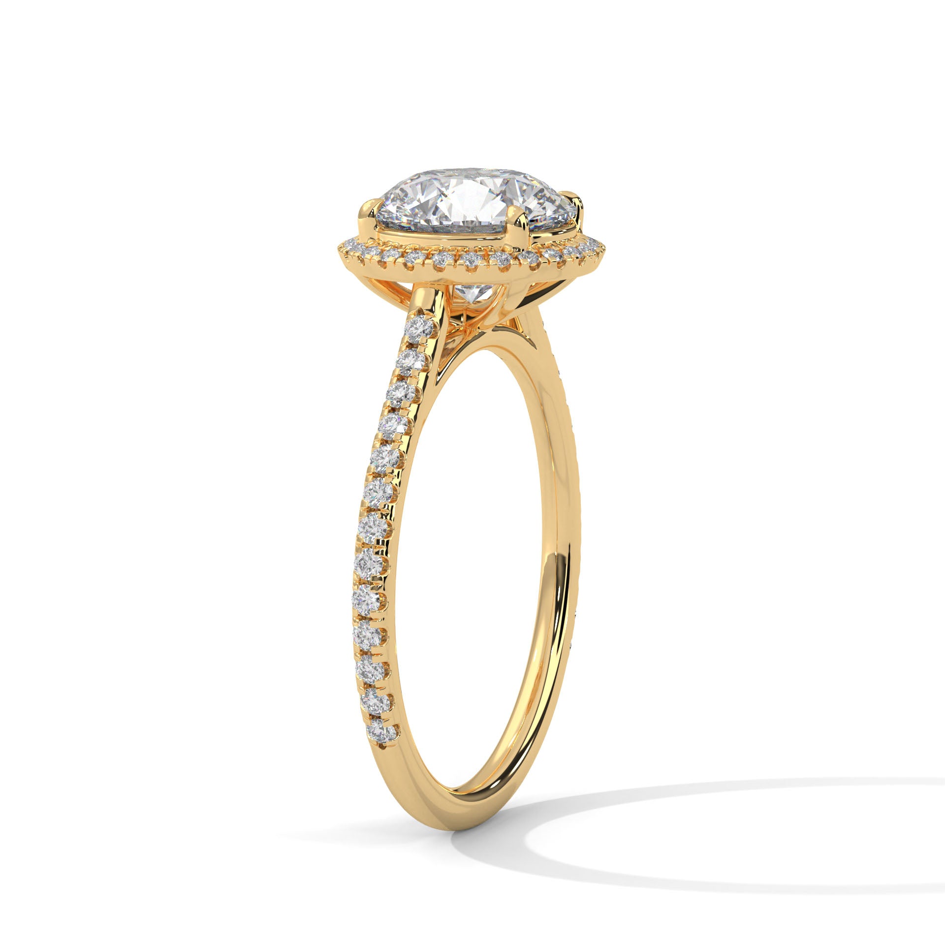 1.5 carat Labgrown Diamond Round shape WITH HALO Endless Ring