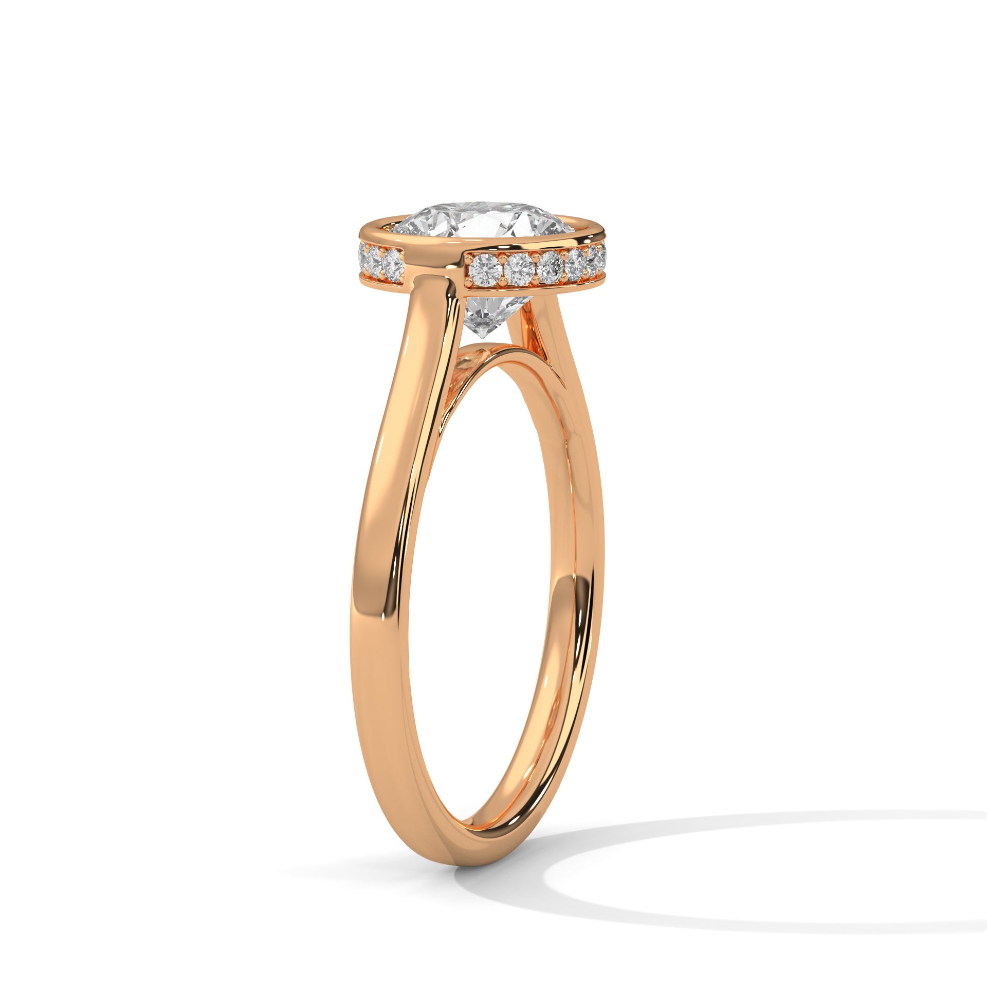 2 Carat Bezel Setting Lab Diamond Solitaire Engagement Ring