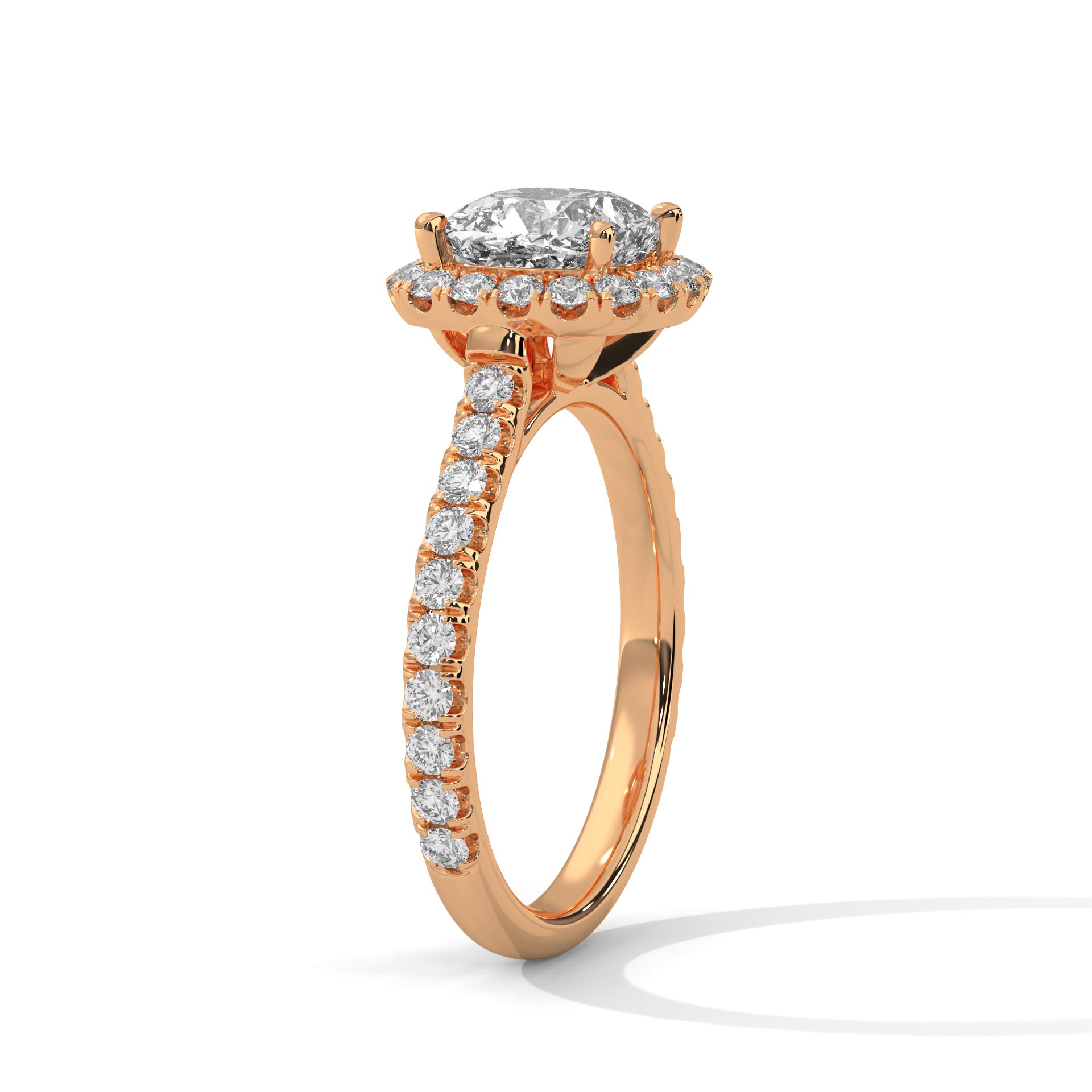 2 Carat Cushion Shape Diamond With Halo Ring