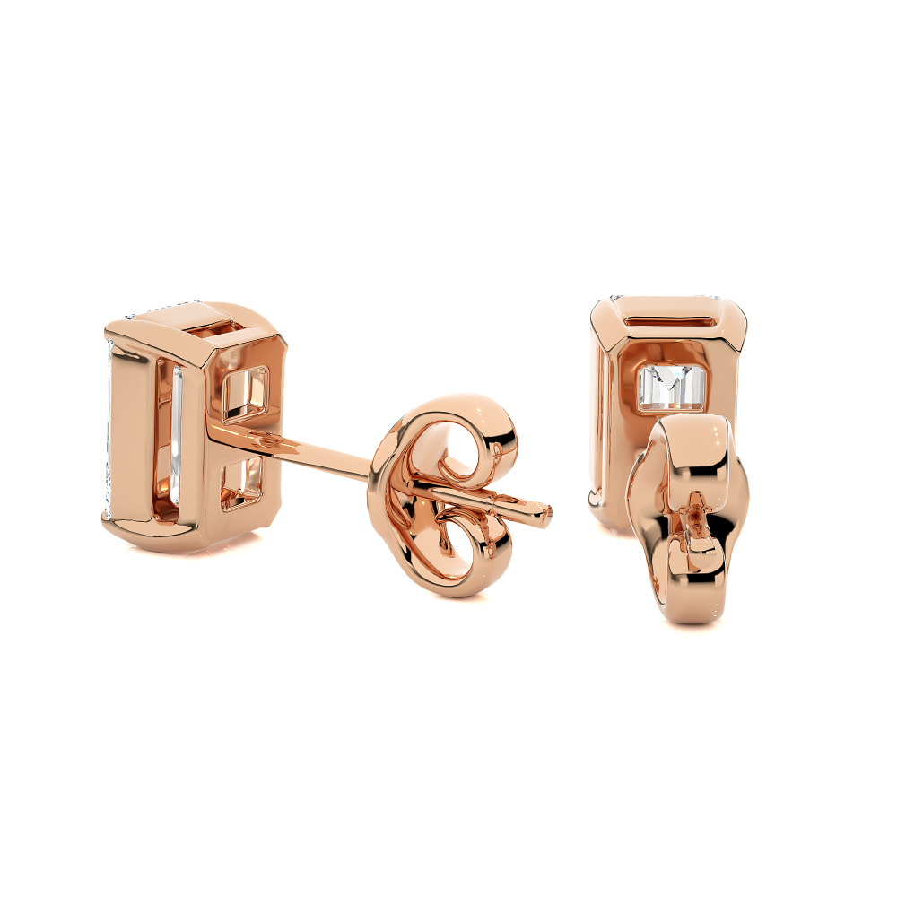 1 - 1 Carat Labgrown Diamond Emerald cut Earring Tops | ATYANTA JEWELS