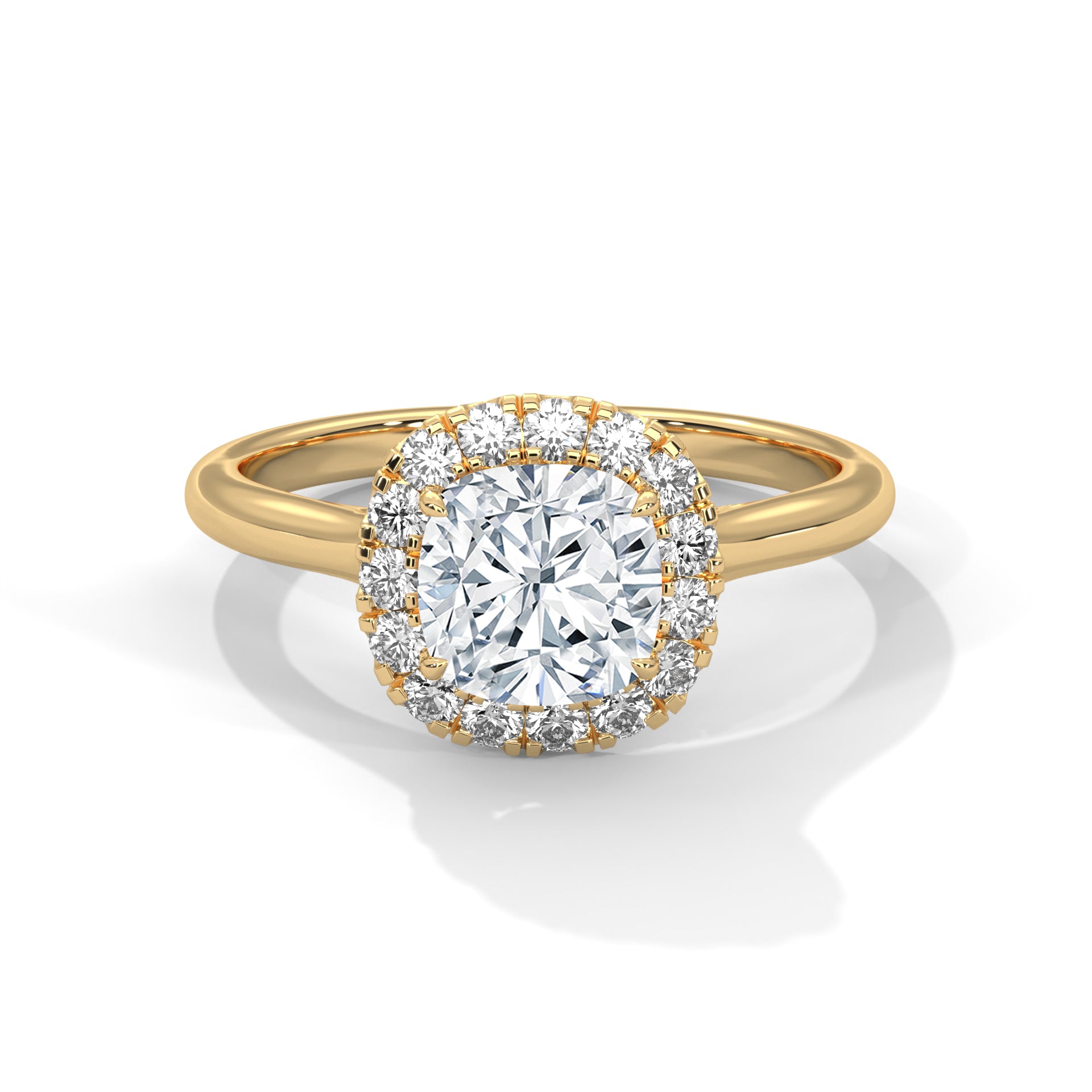 1.5 CARAT CUSHION SHAPE LAB GROWN DIAMOND WITH HALO RING