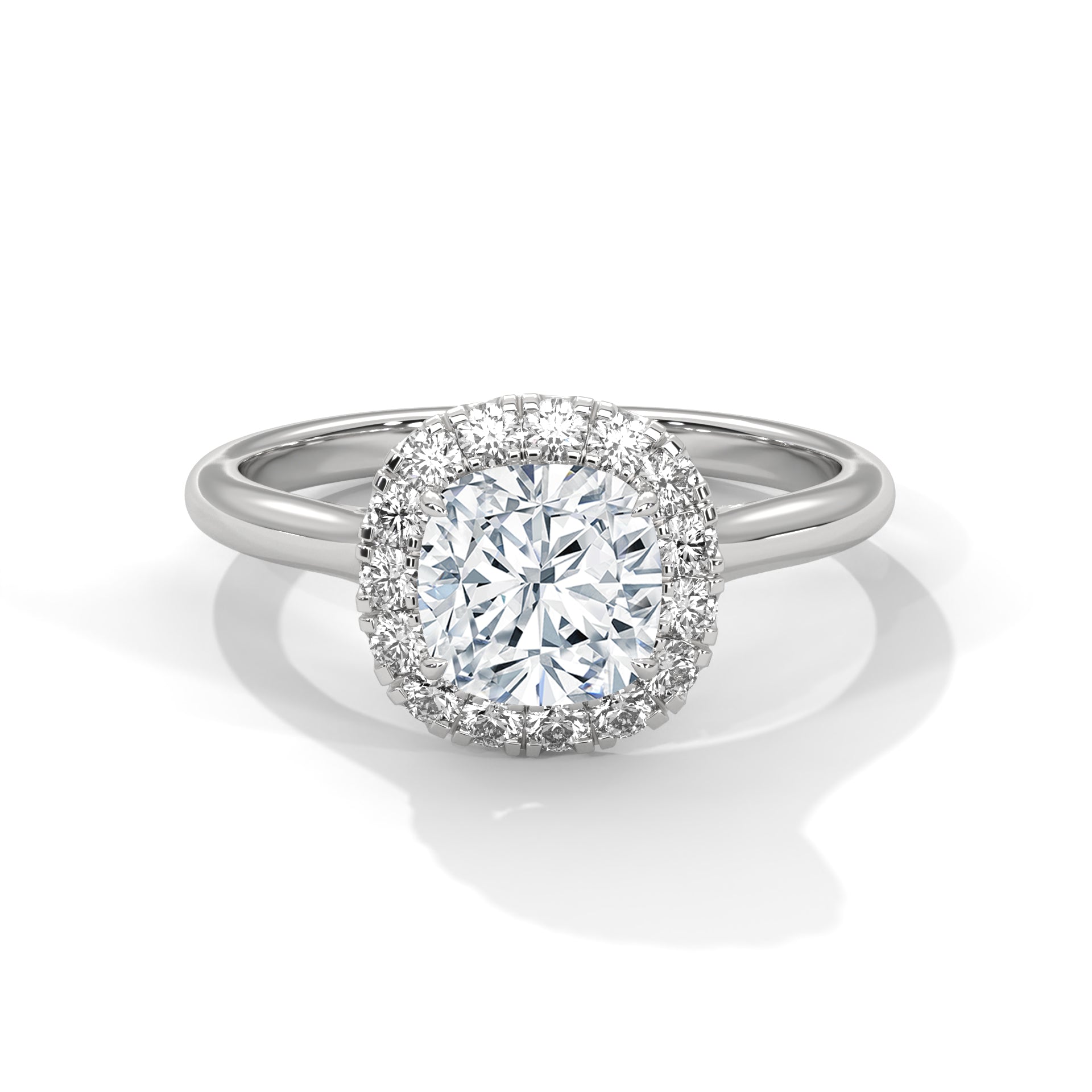 1.5 CARAT CUSHION SHAPE LAB GROWN DIAMOND WITH HALO RING