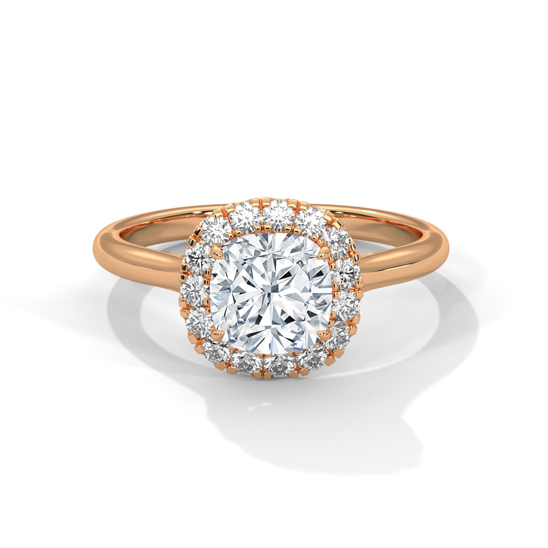 1.5 CARAT CUSHION SHAPE LAB GROWN DIAMOND WITH HALO RING
