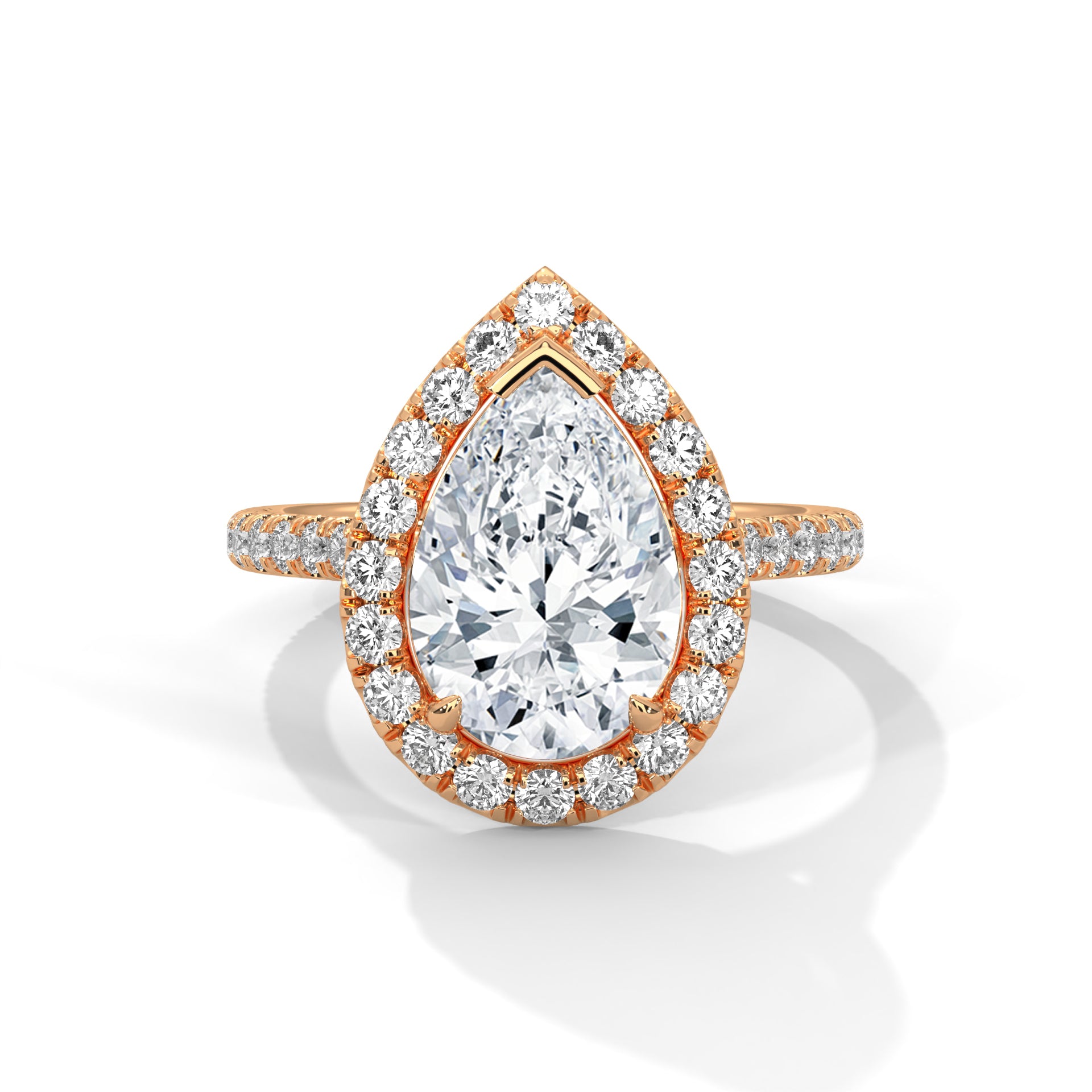 3 CARAT PEAR SHAPE WITH SIDE HALO RING