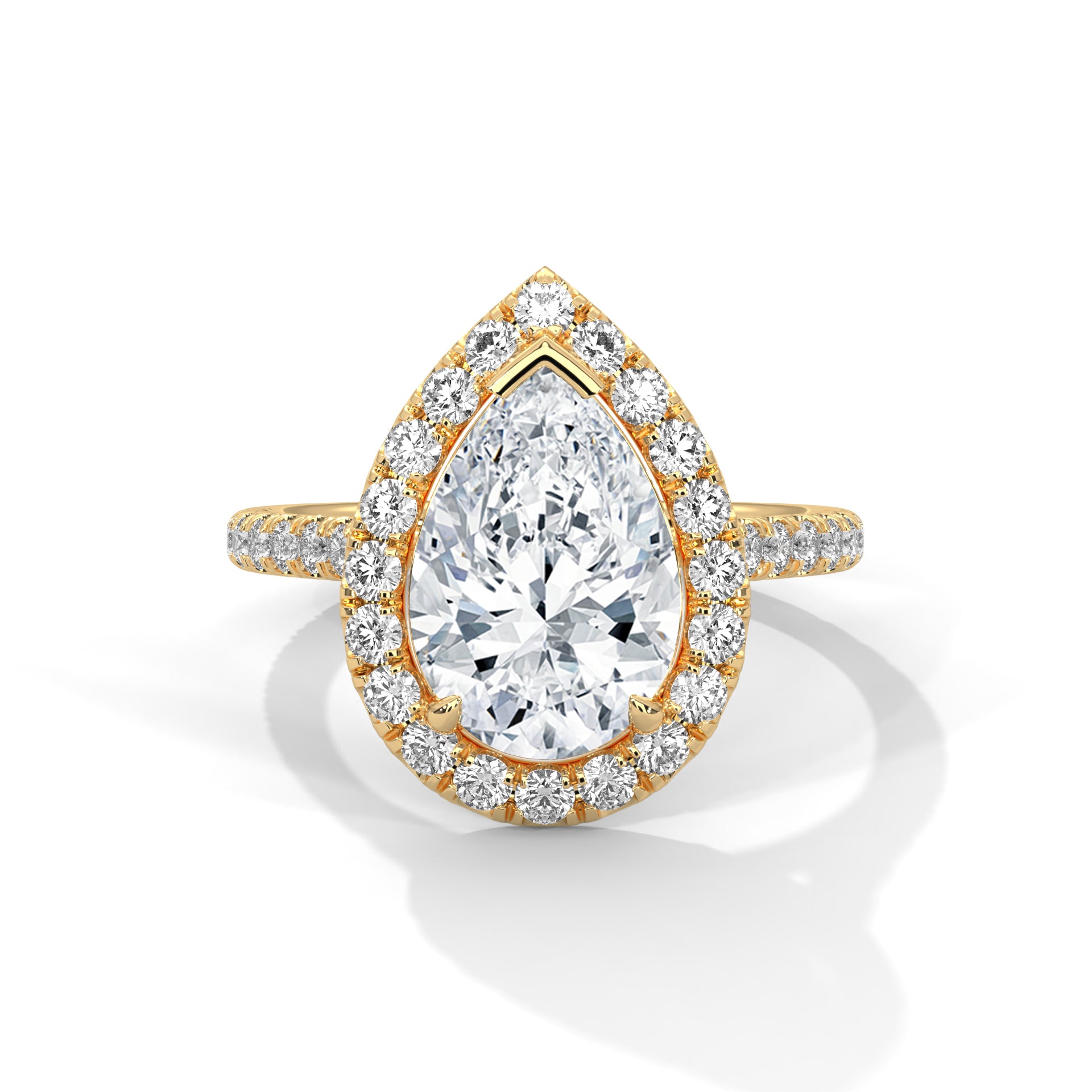 3 CARAT PEAR SHAPE WITH SIDE HALO RING