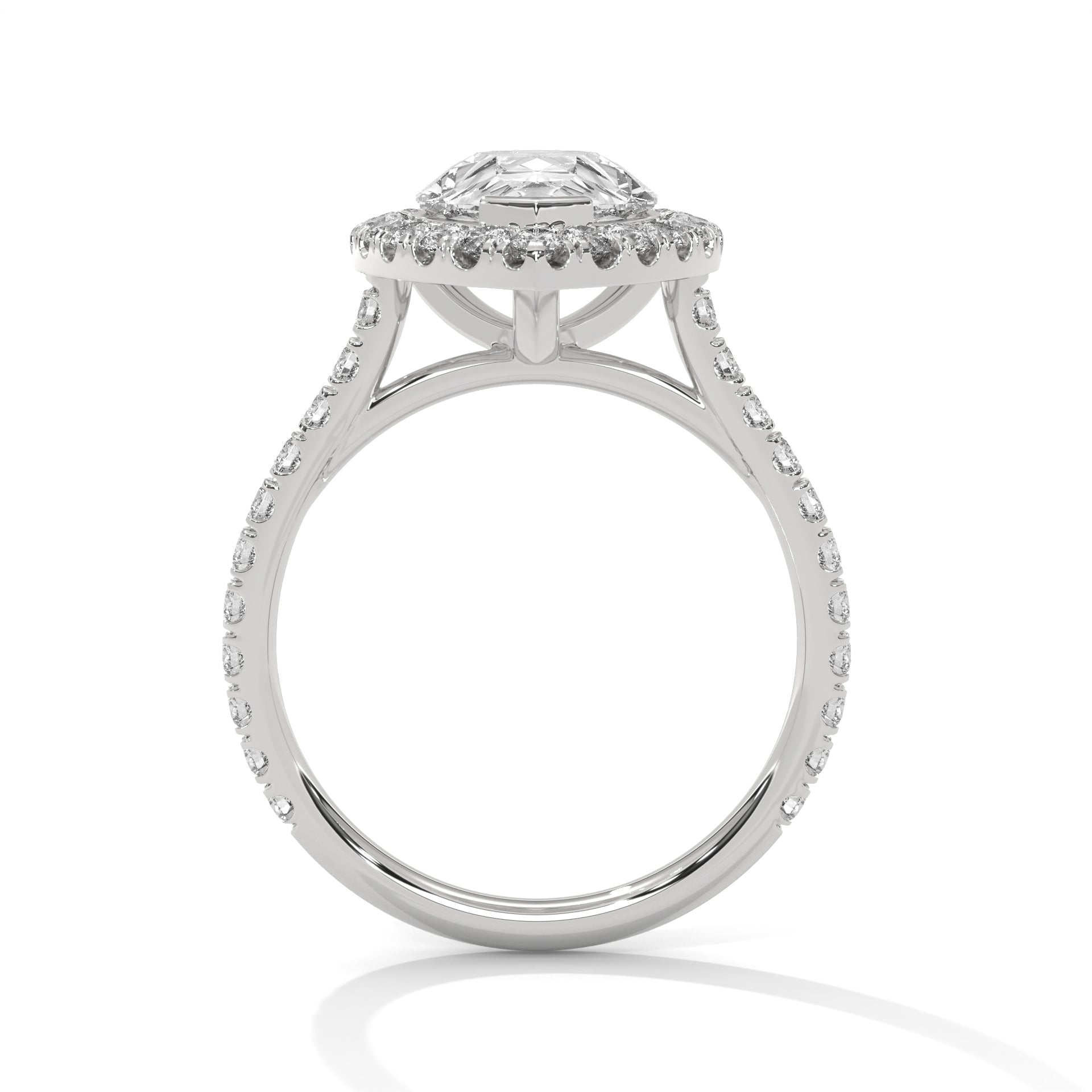 3 CARAT PEAR SHAPE WITH SIDE HALO RING