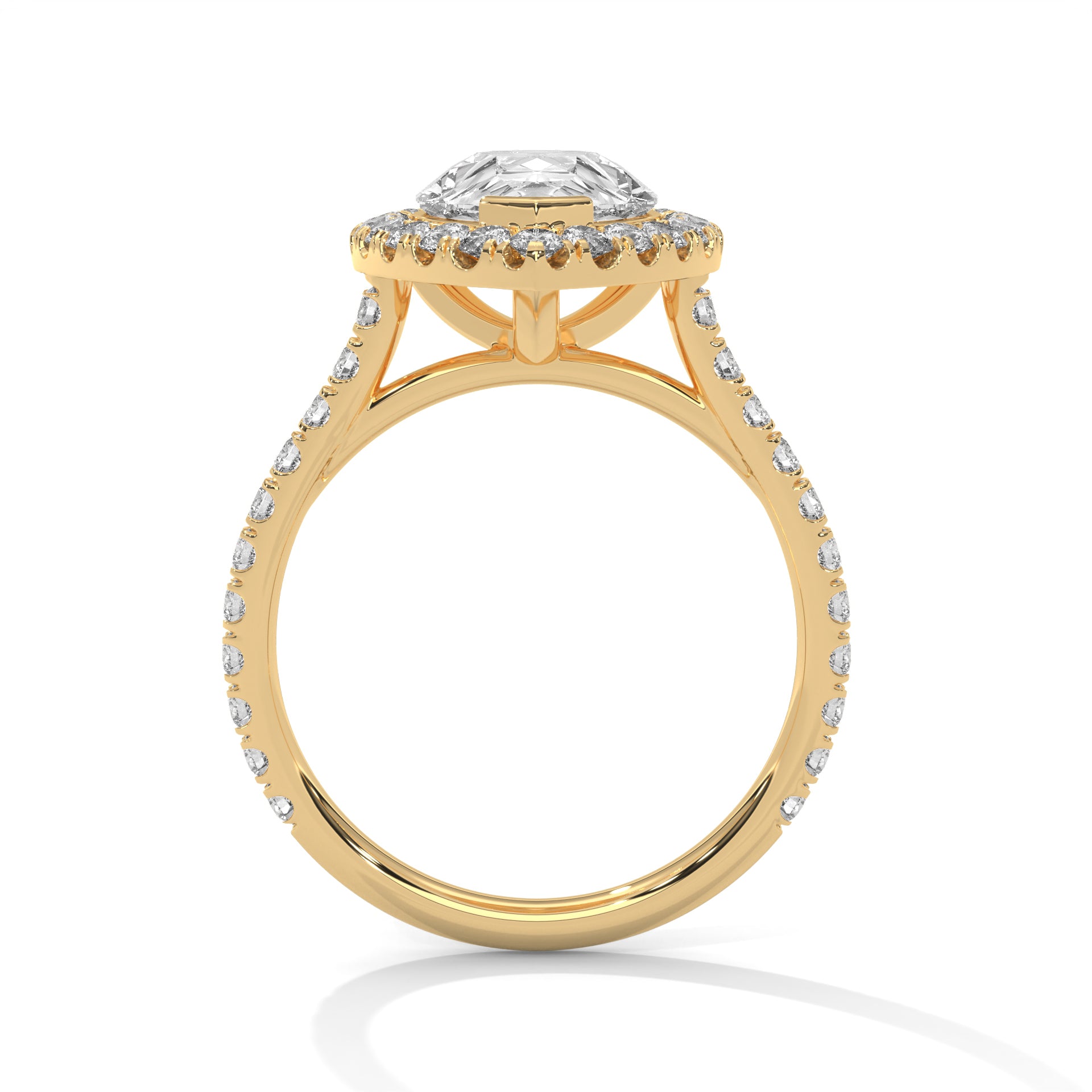 3 CARAT PEAR SHAPE WITH SIDE HALO RING
