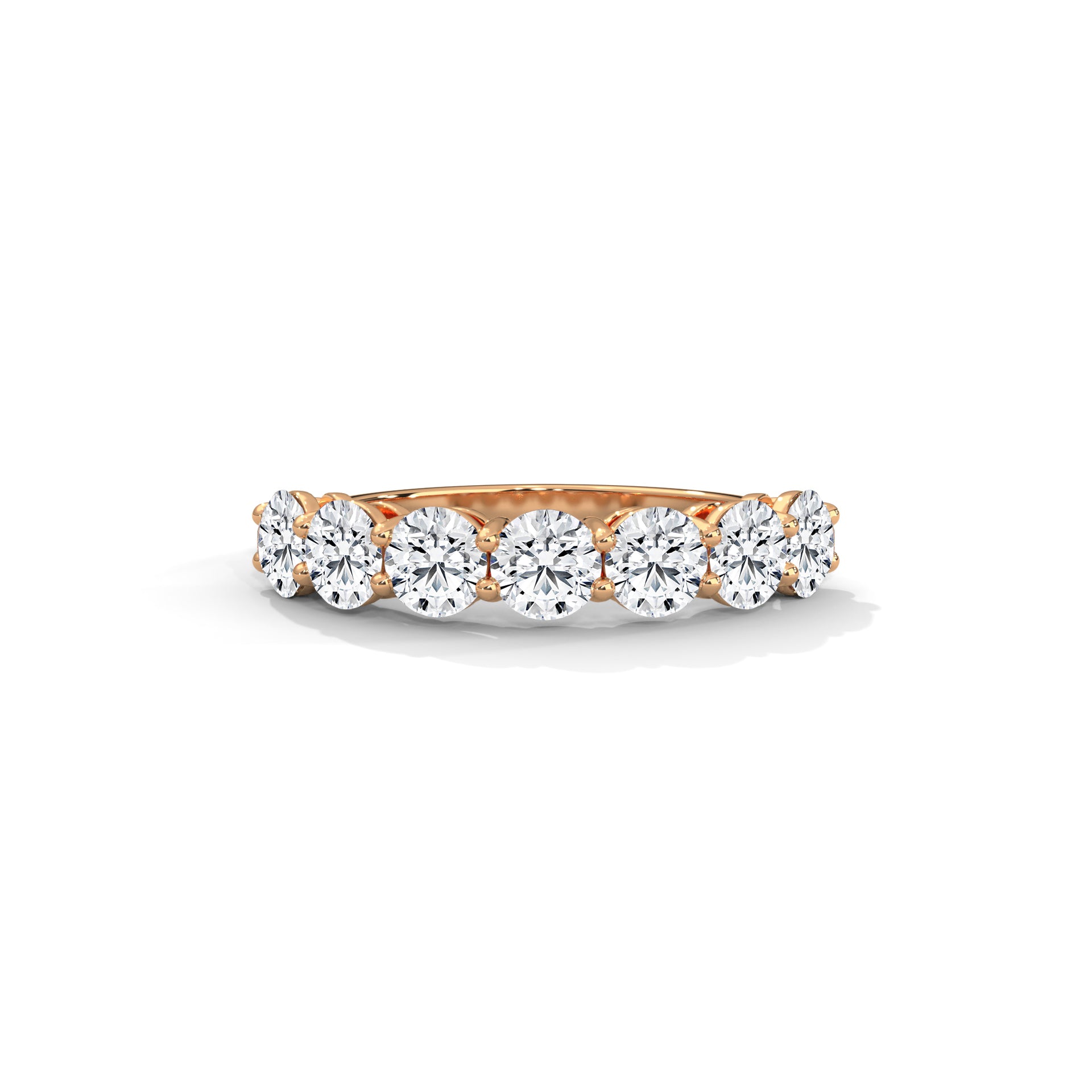 Round Cut Half Eternity Ring