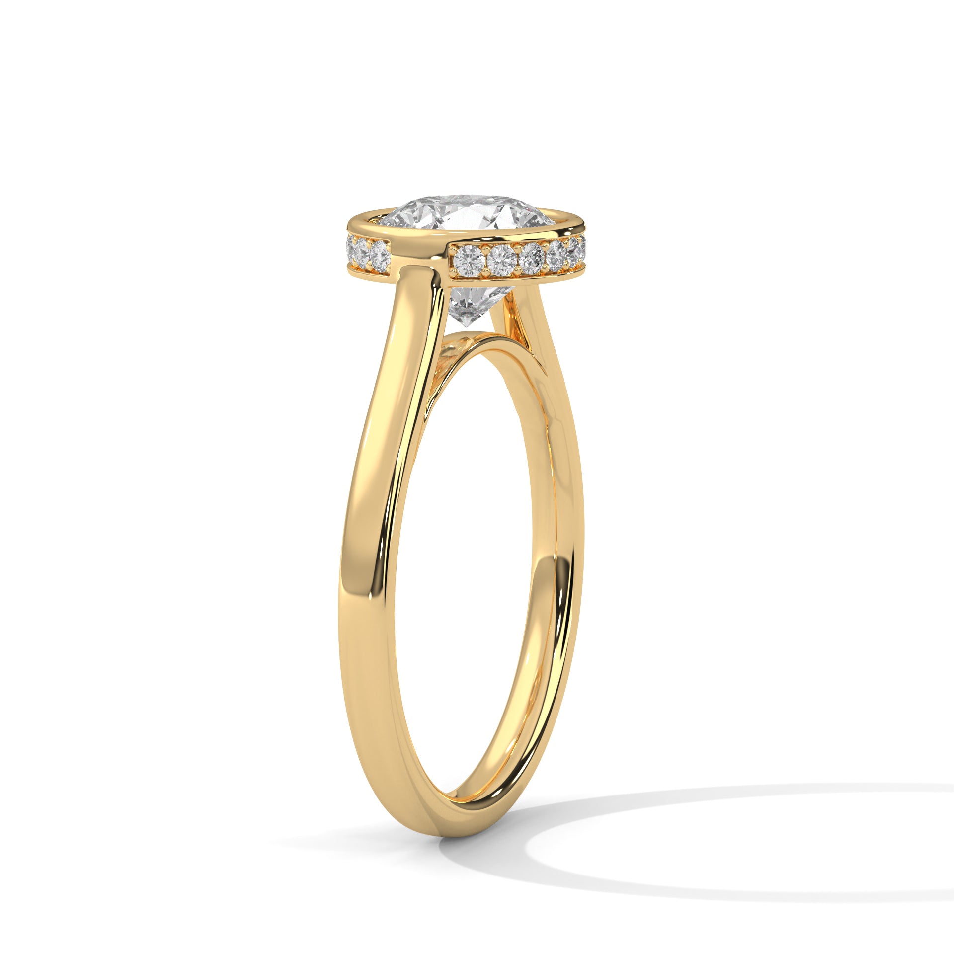 2 Carat Bezel Setting Lab Diamond Solitaire Engagement Ring