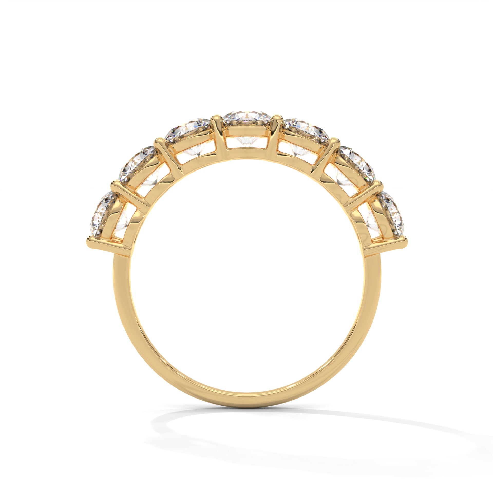 Round Cut Half Eternity Ring