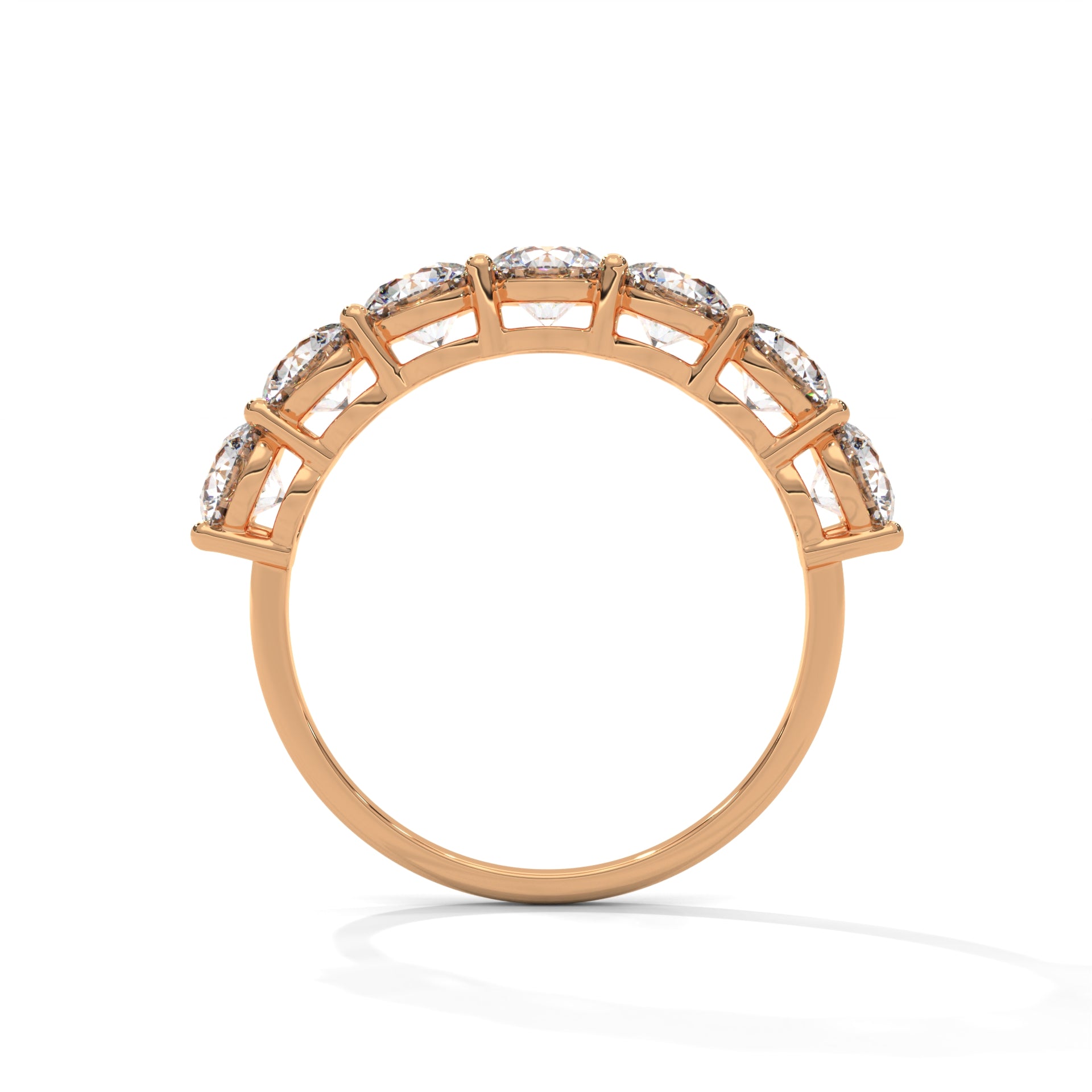 Round Cut Half Eternity Ring