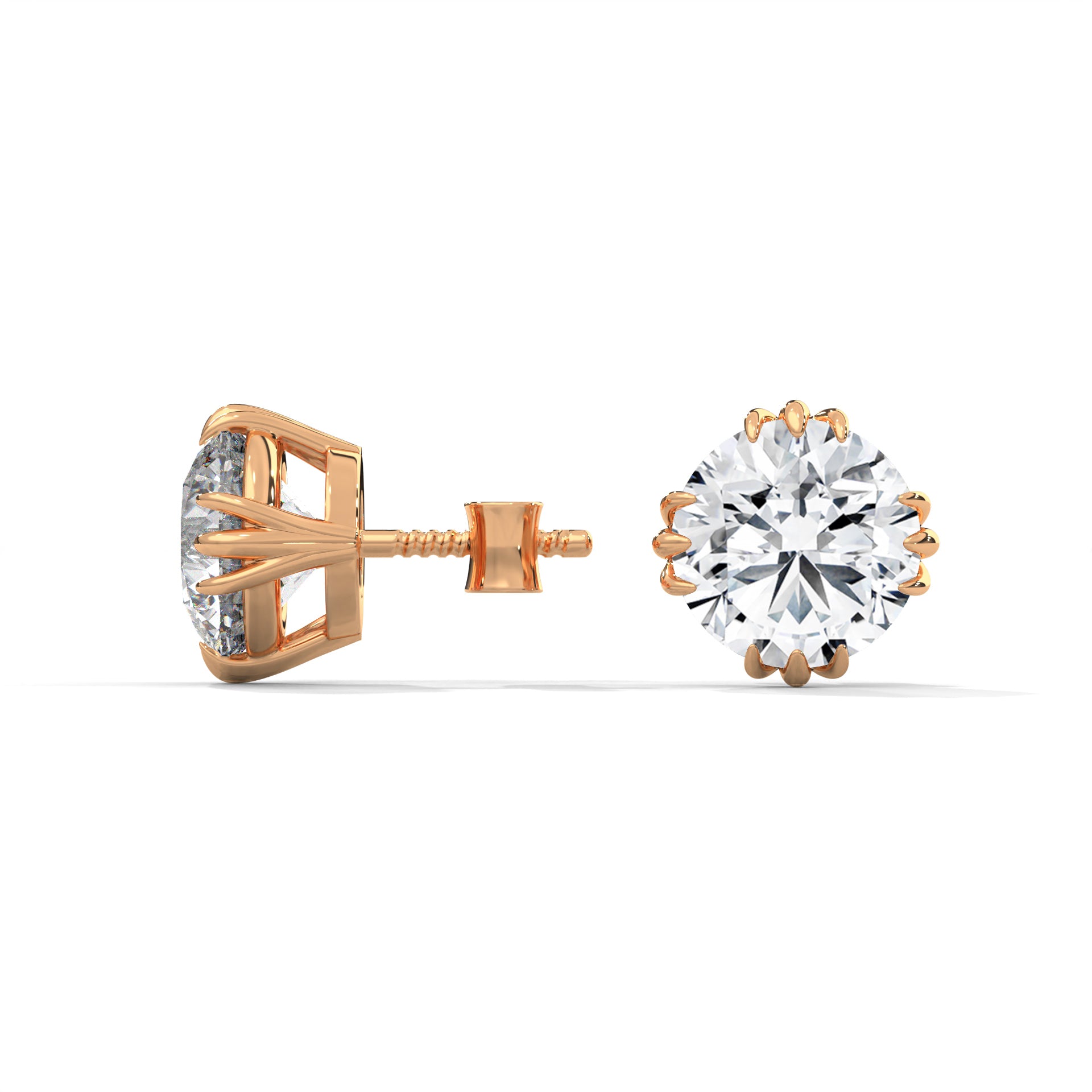 1.3 CARAT ROUND CUT SOLITAIRE STUDS