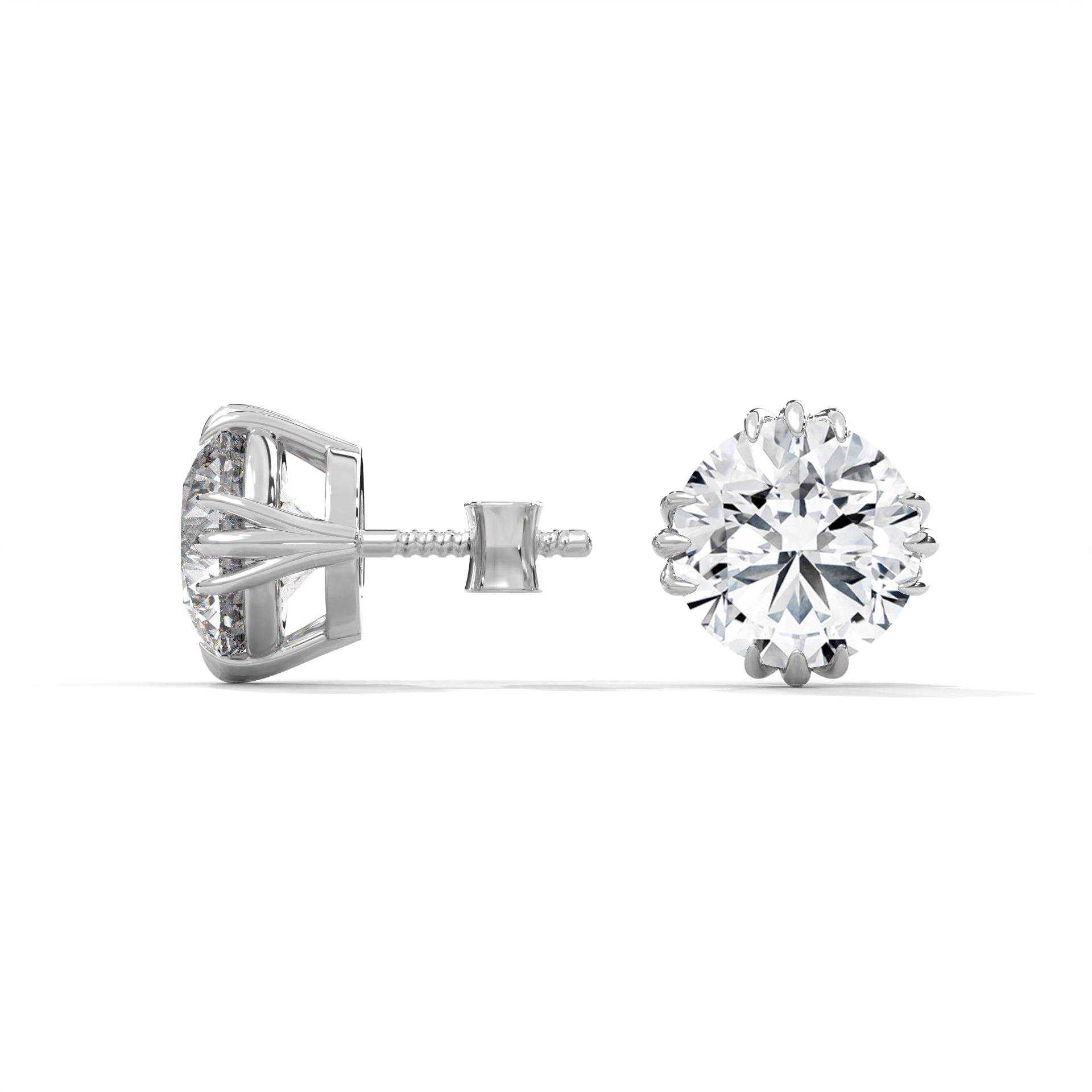 1.3 CARAT ROUND CUT SOLITAIRE STUDS