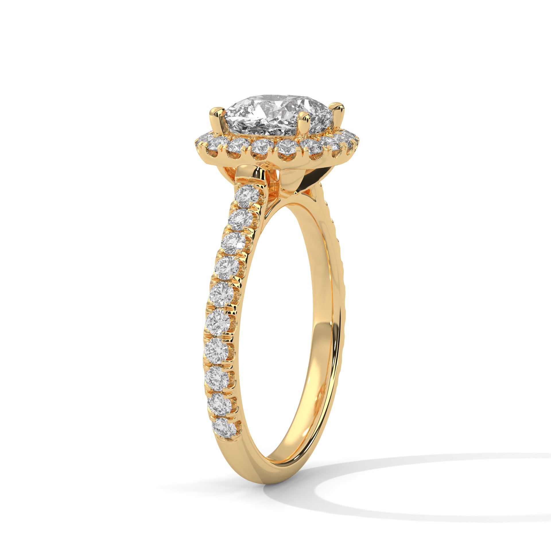 2 Carat Cushion Shape Diamond With Halo Ring