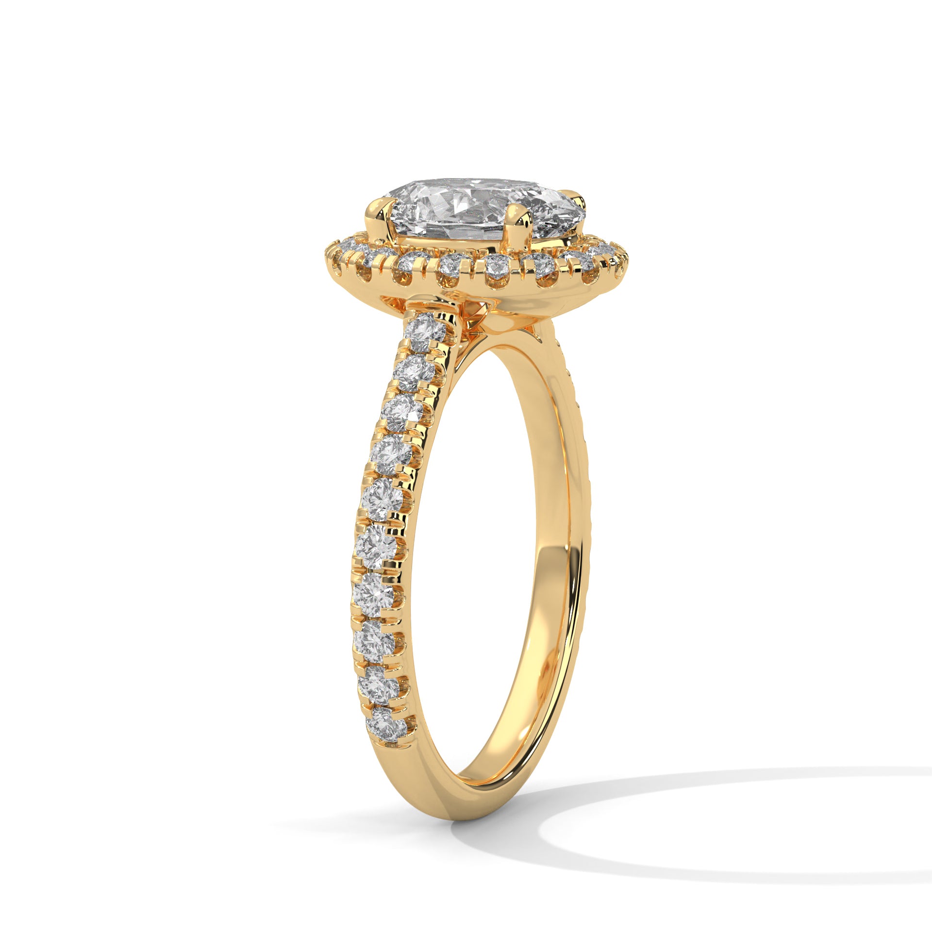 2 CARAT OVAL SOLITAIRE DIAMOND WITH SIDE STONES RING