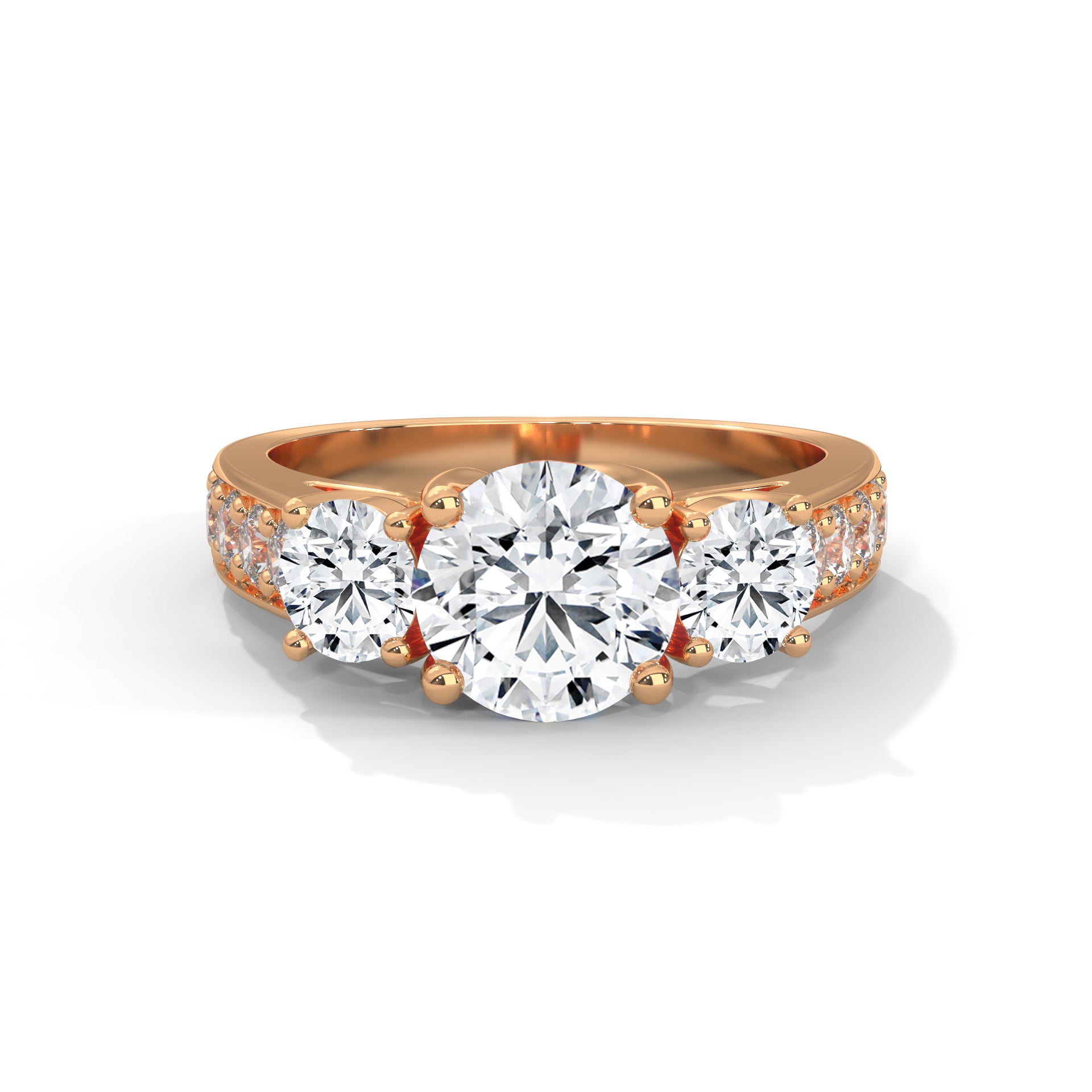 ROUND CUT THREE STONE RING