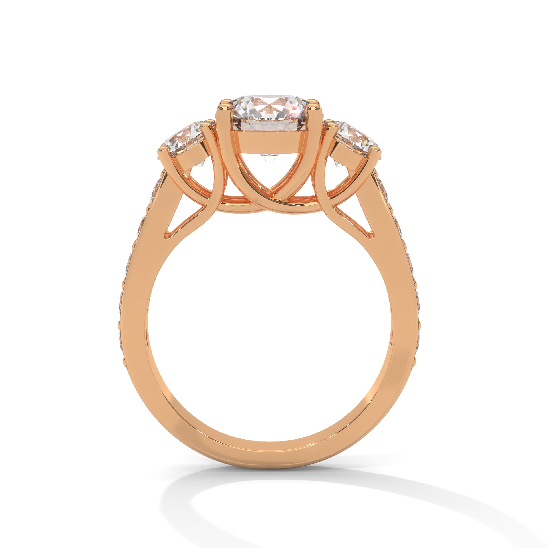 ROUND CUT THREE STONE RING