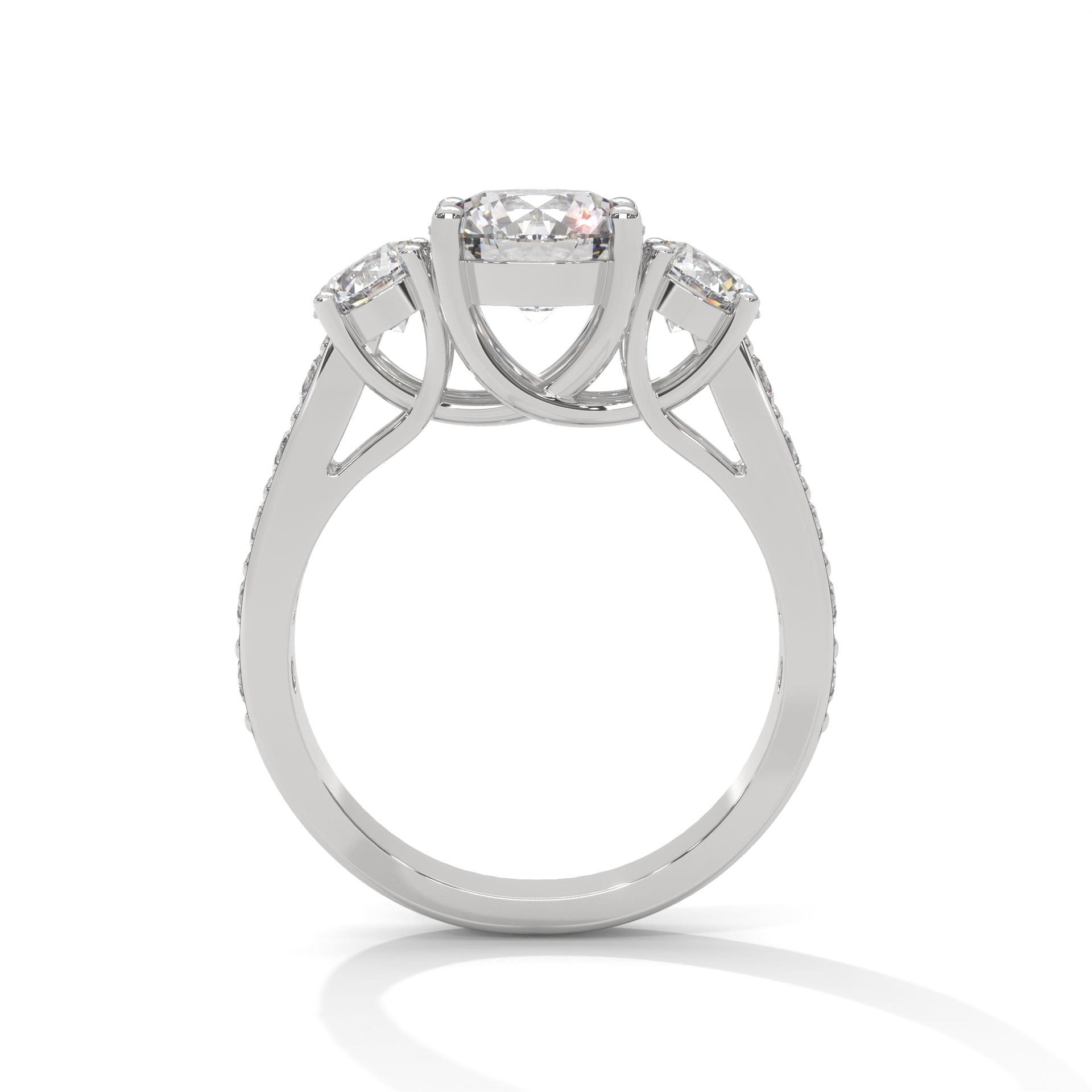 ROUND CUT THREE STONE RING