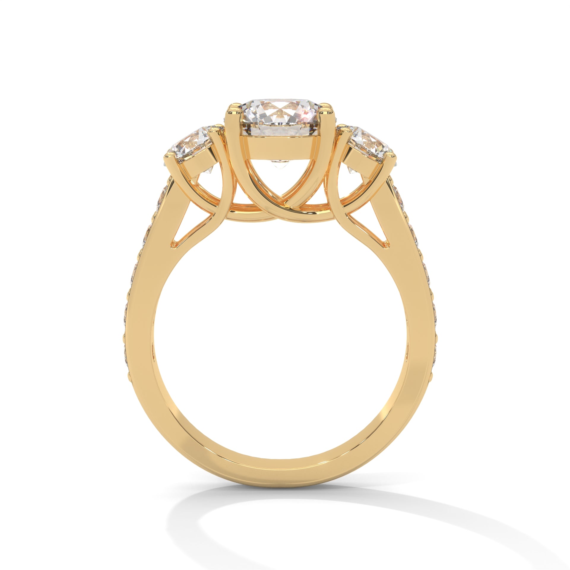 ROUND CUT THREE STONE RING