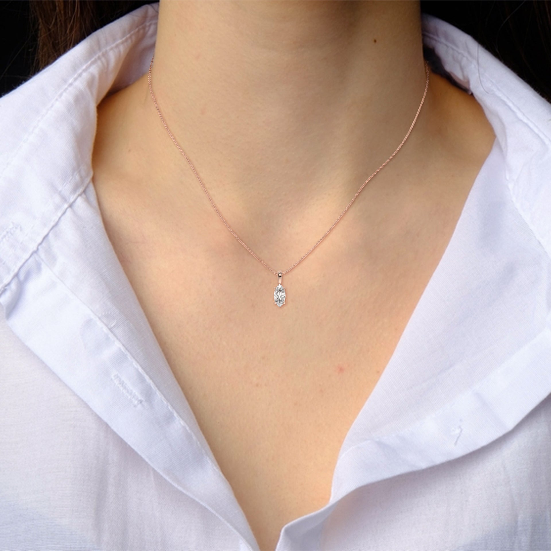 1.00 CARAT SOLITAIRE MARQUISE PENDENT