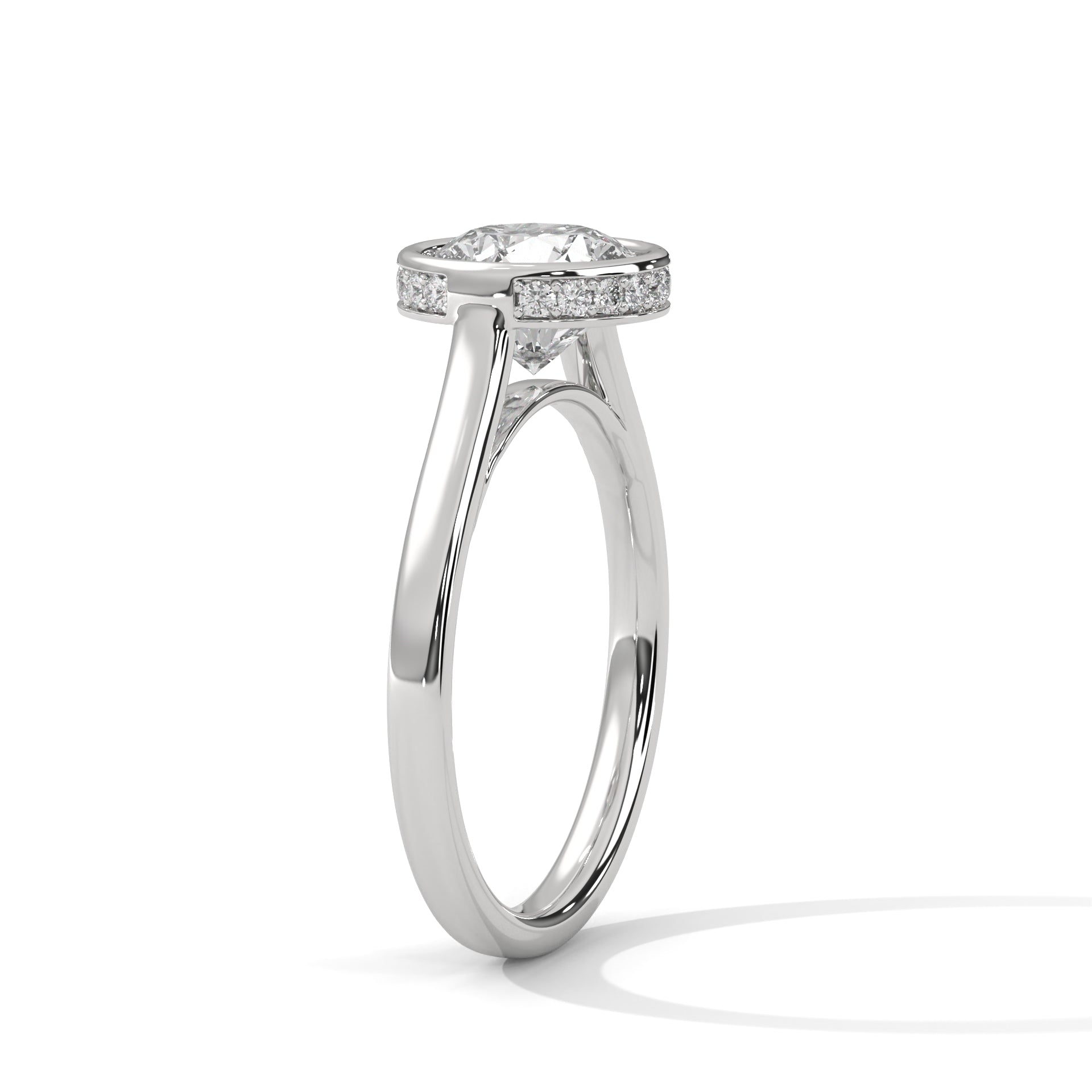 2 Carat Bezel Setting Lab Diamond Solitaire Engagement Ring