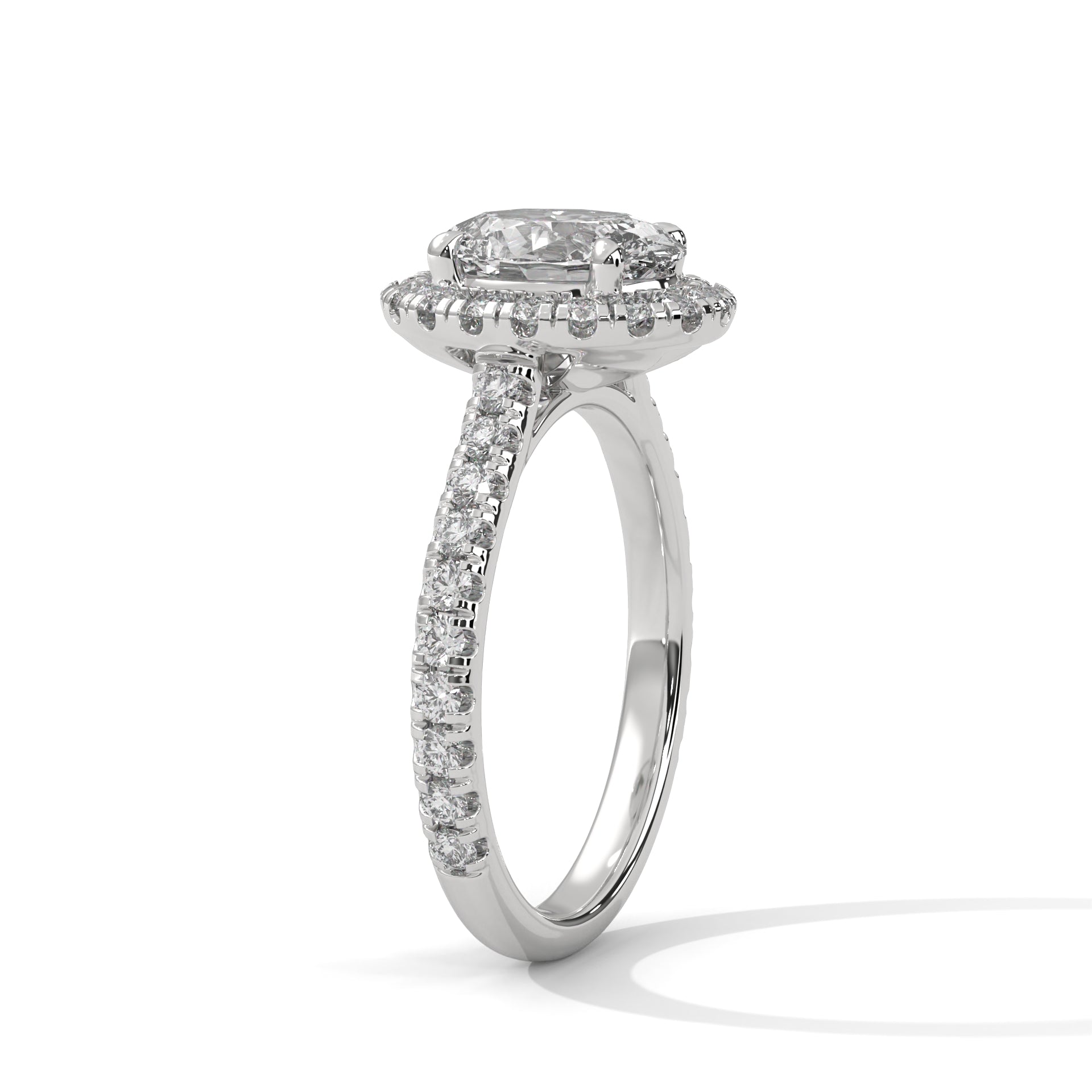 2 CARAT OVAL SOLITAIRE DIAMOND WITH SIDE STONES RING