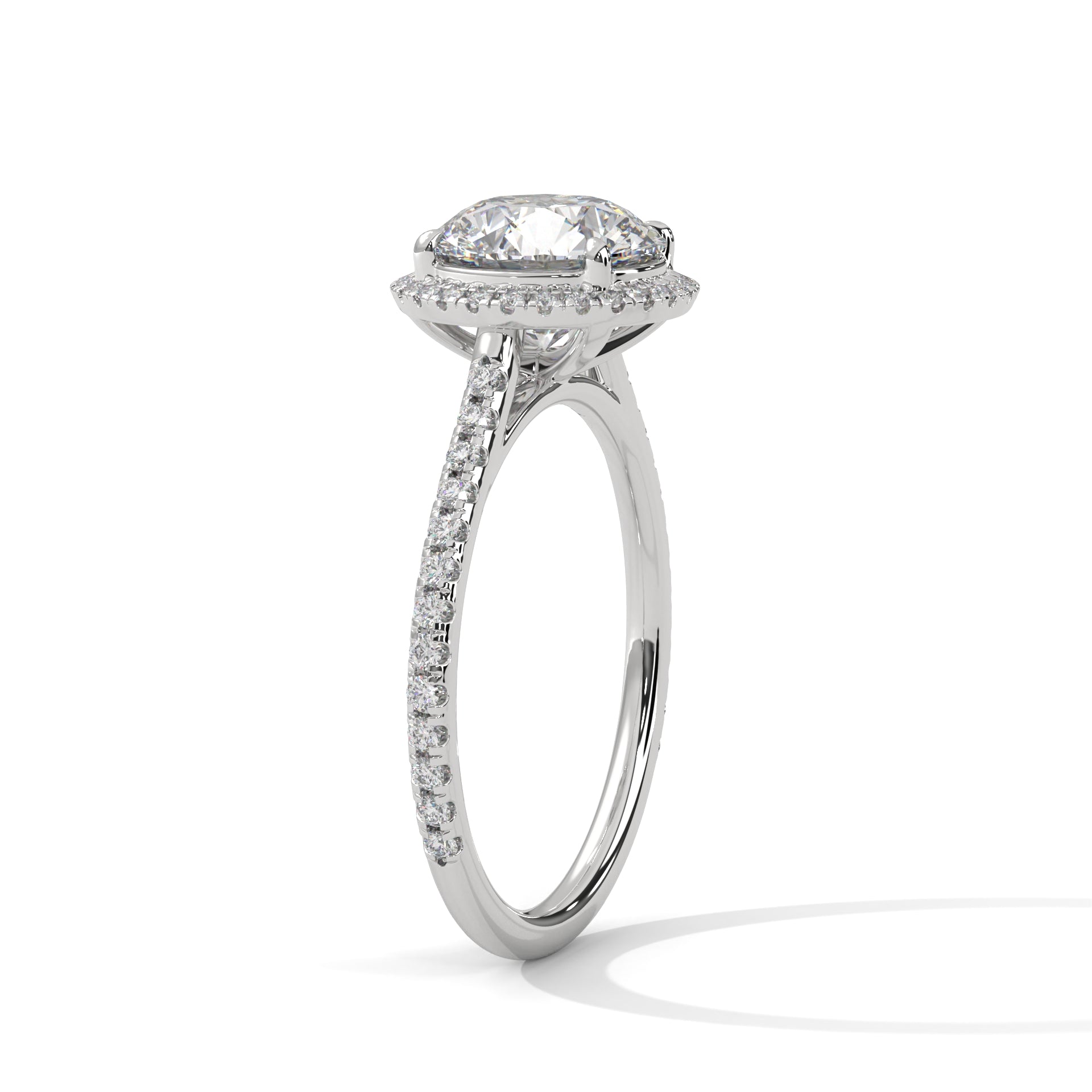 1.5 carat Labgrown Diamond Round shape WITH HALO Endless Ring