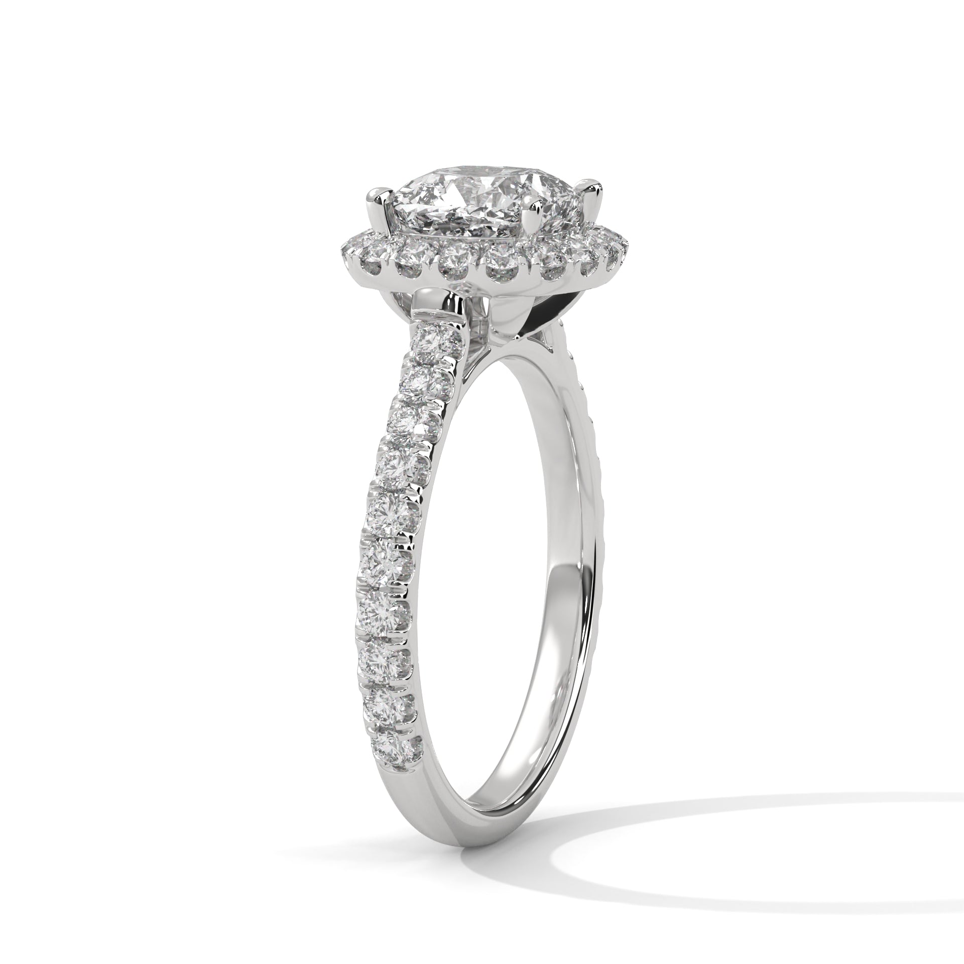 2 Carat Cushion Shape Diamond With Halo Ring