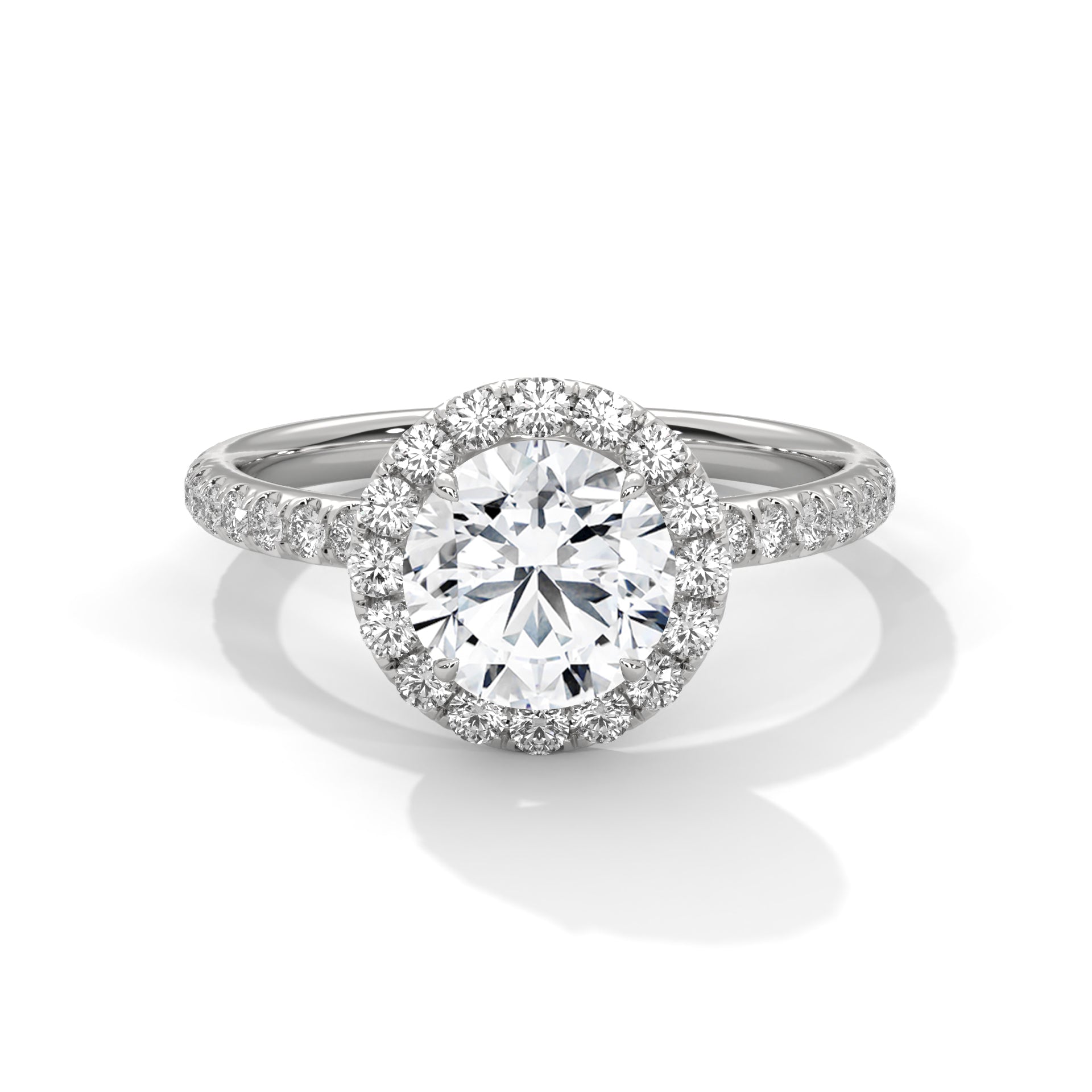 1.30 ROUND SHAPE WITH HALO STONES DIAMOND RING