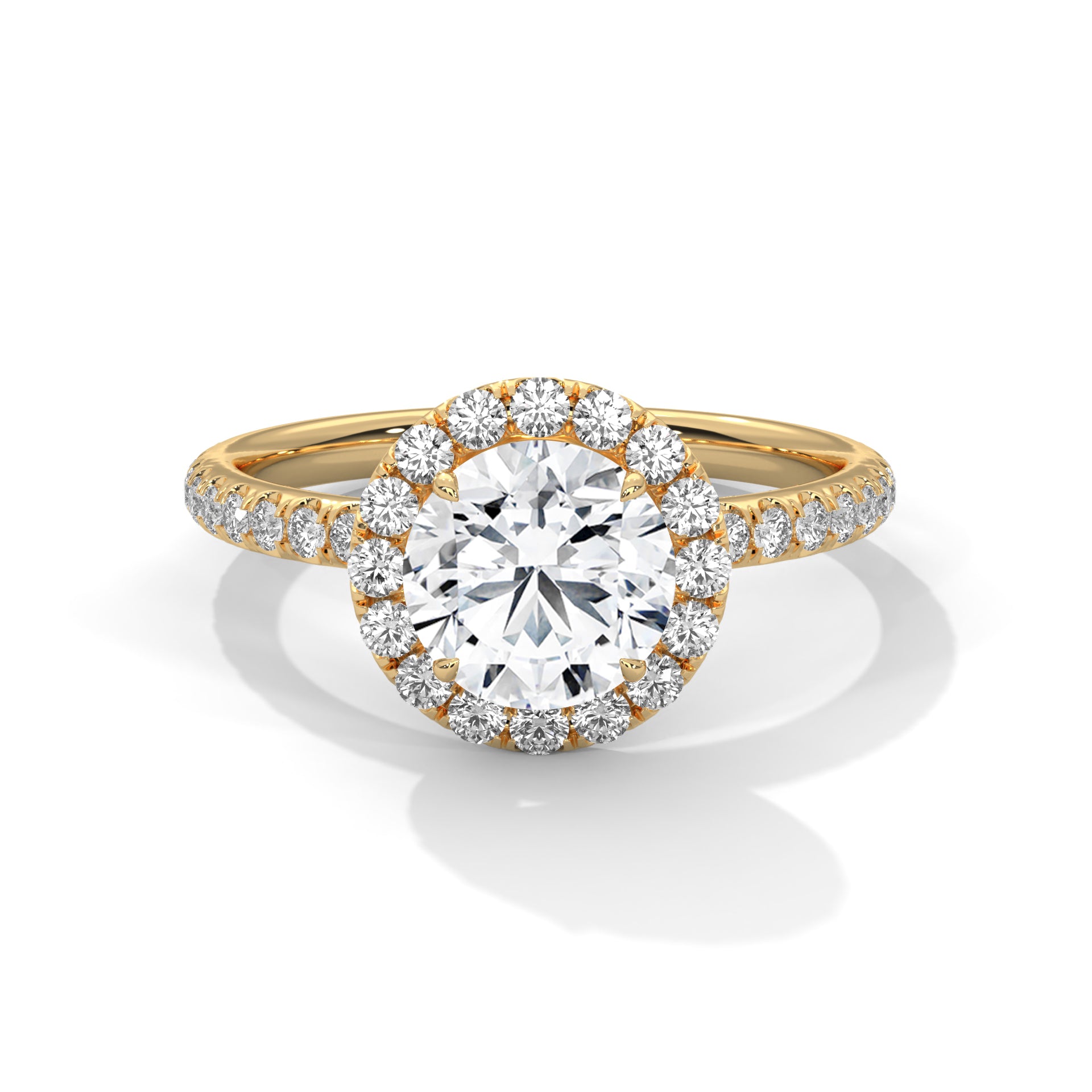 1.30 ROUND SHAPE WITH HALO STONES DIAMOND RING