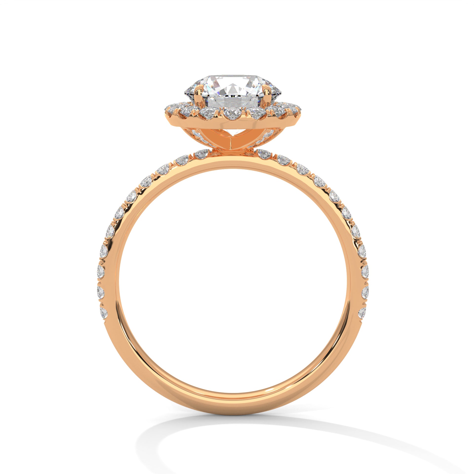 1.30 ROUND SHAPE WITH HALO STONES DIAMOND RING