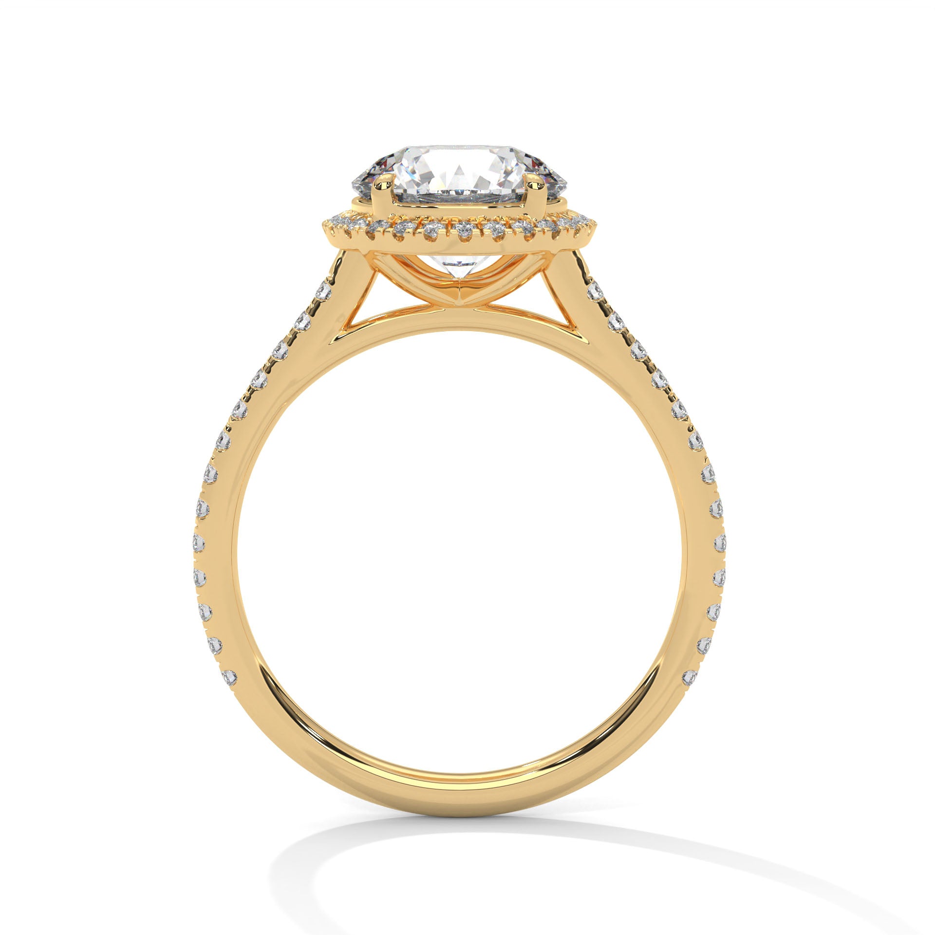 1.5 carat Labgrown Diamond Round shape WITH HALO Endless Ring