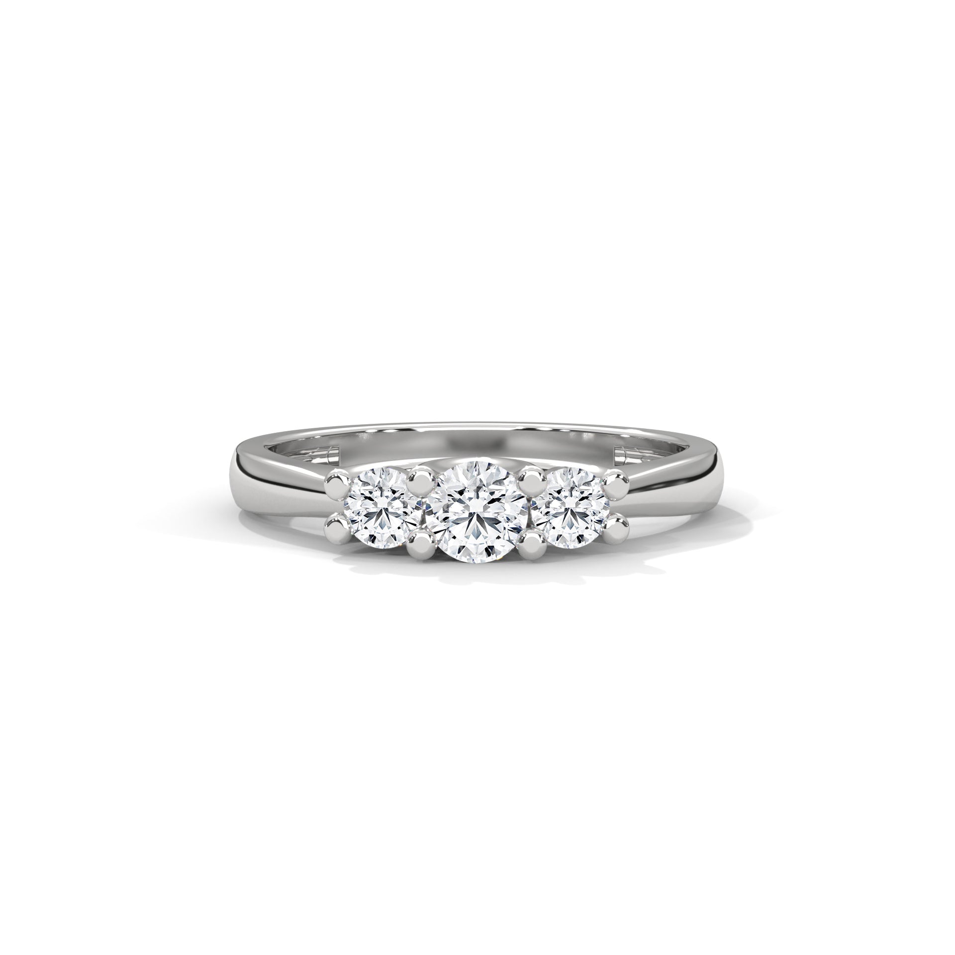 Round Diamond Trilogy Ring