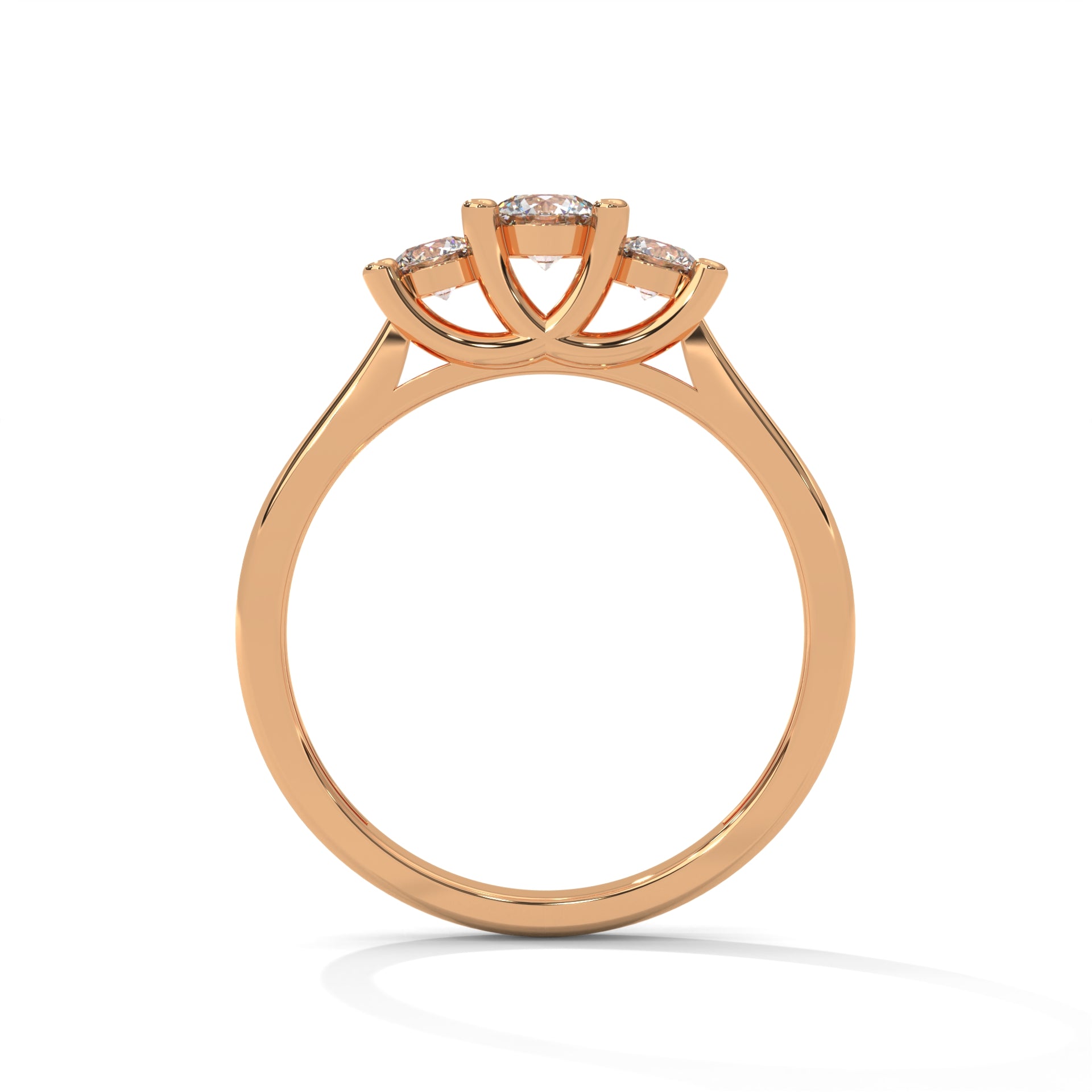 Round Diamond Trilogy Ring