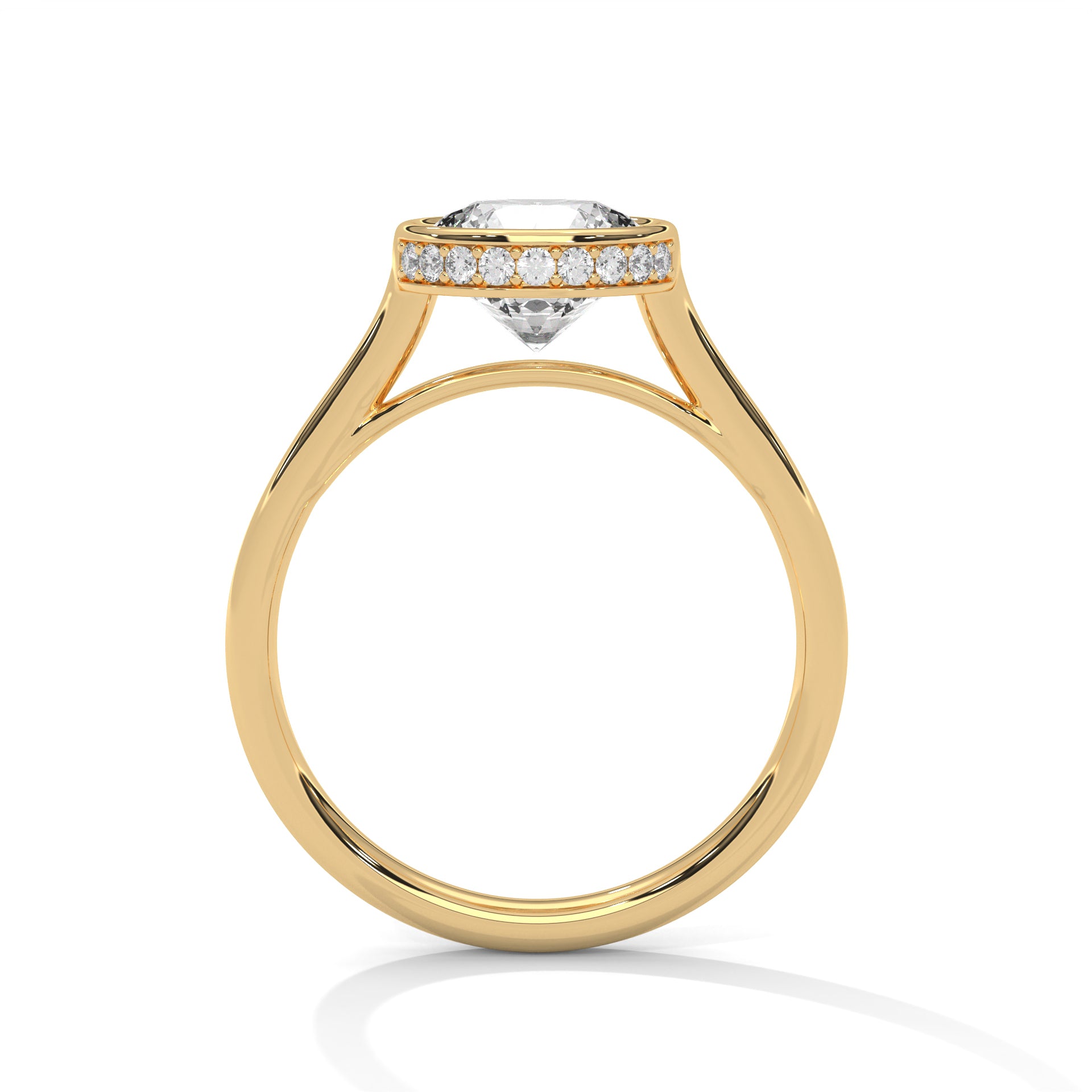 2 Carat Bezel Setting Lab Diamond Solitaire Engagement Ring
