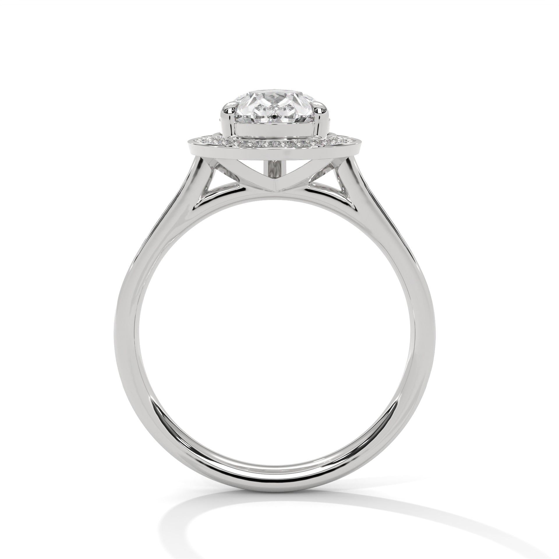 2.00 carat Labgrown Diamond Pear shape with halo Engagement ring