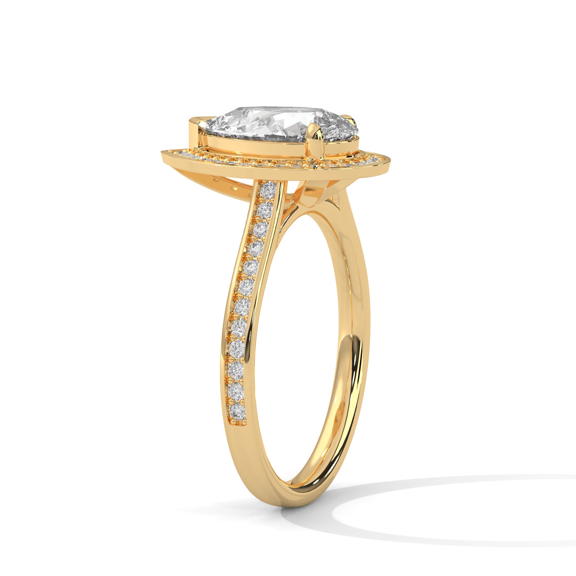 2.00 carat Labgrown Diamond Pear shape with halo Engagement ring