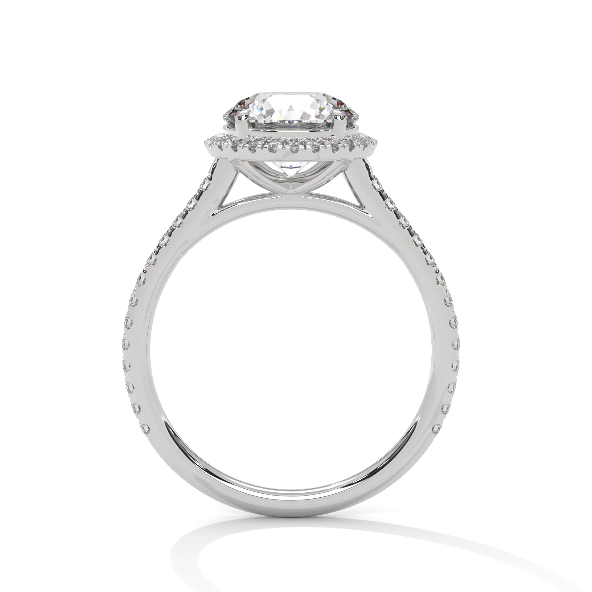 1.5 carat Labgrown Diamond Round shape WITH HALO Endless Ring