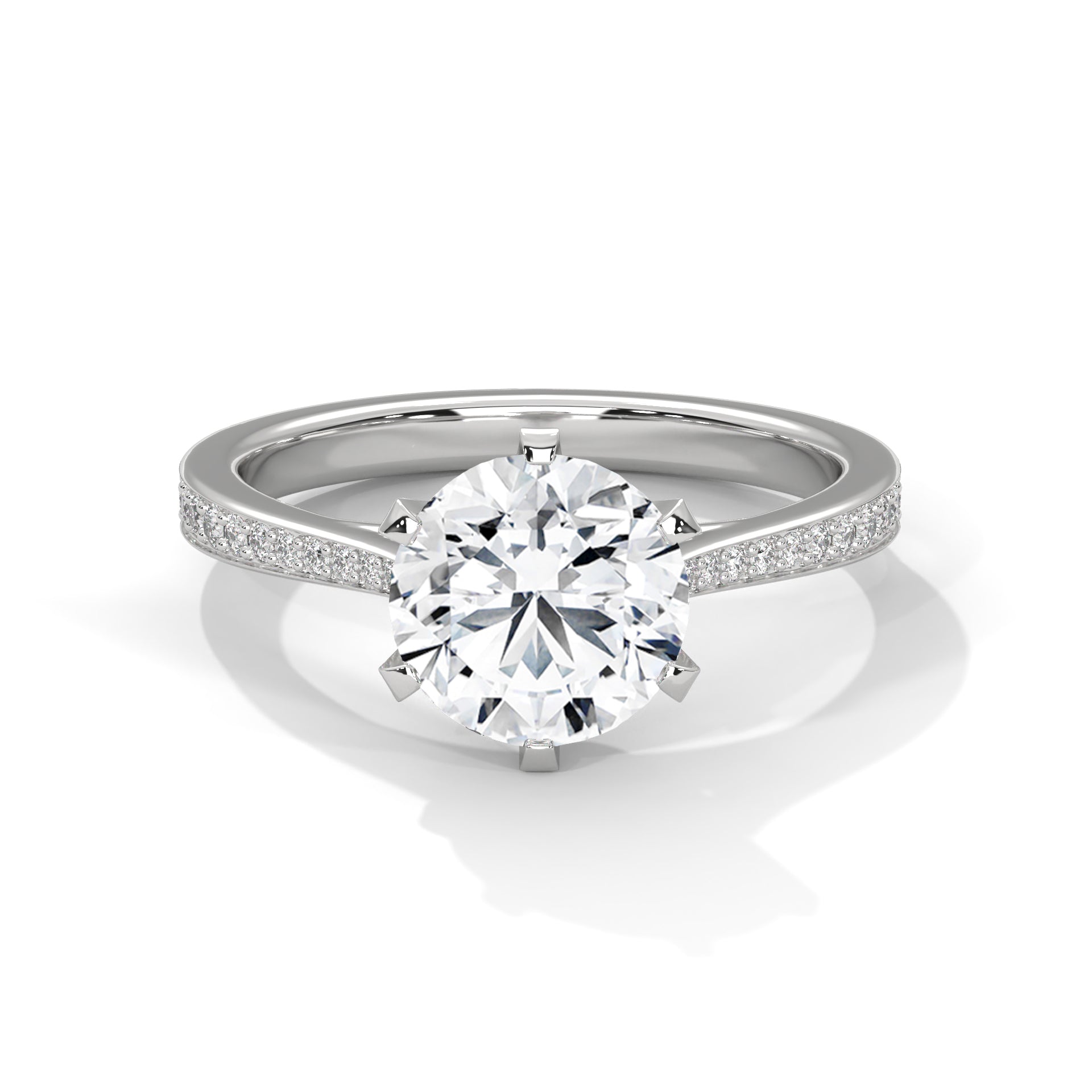 2.00 carat Labgrown Diamond Round shape with halo Engagement ring