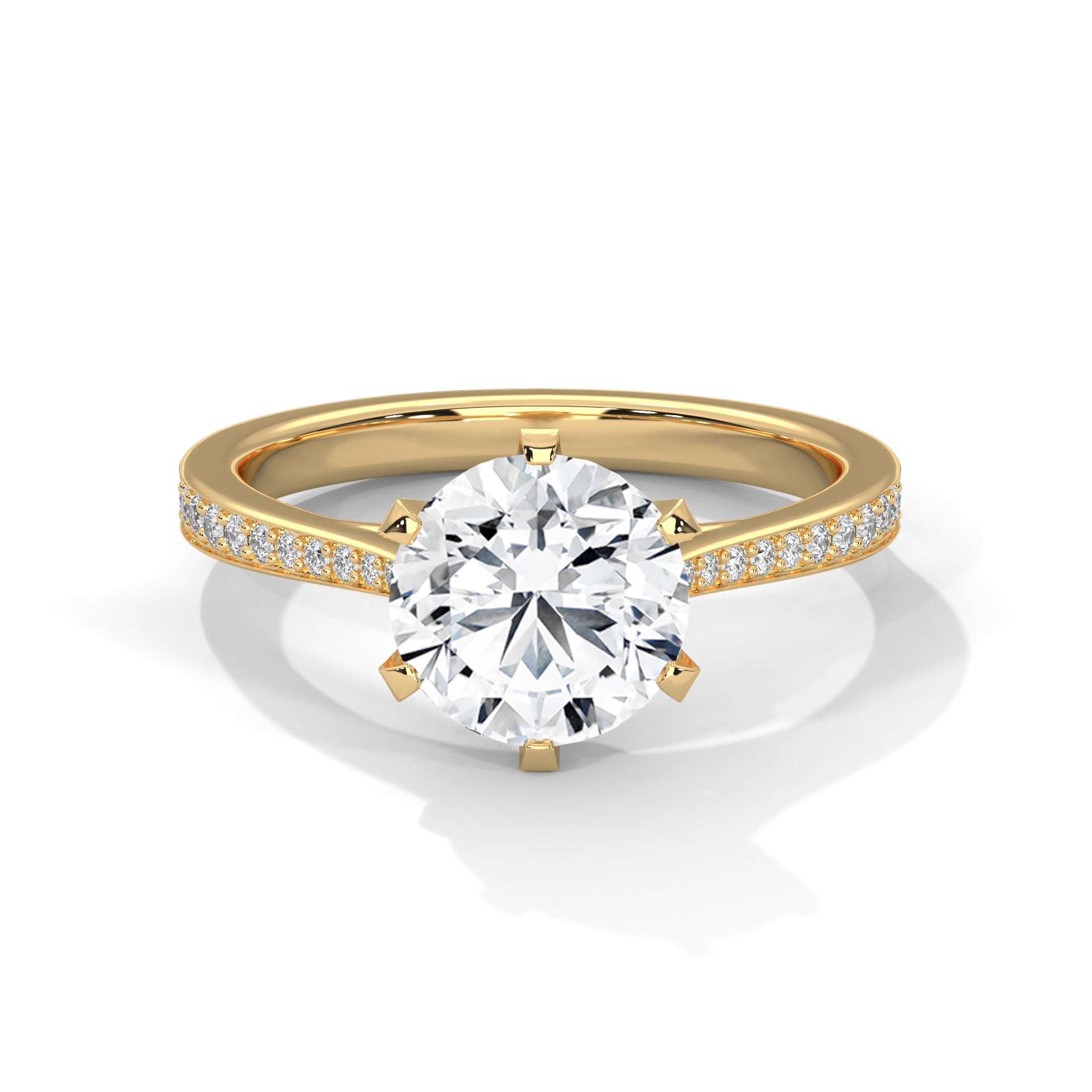 2.00 carat Labgrown Diamond Round shape with halo Engagement ring